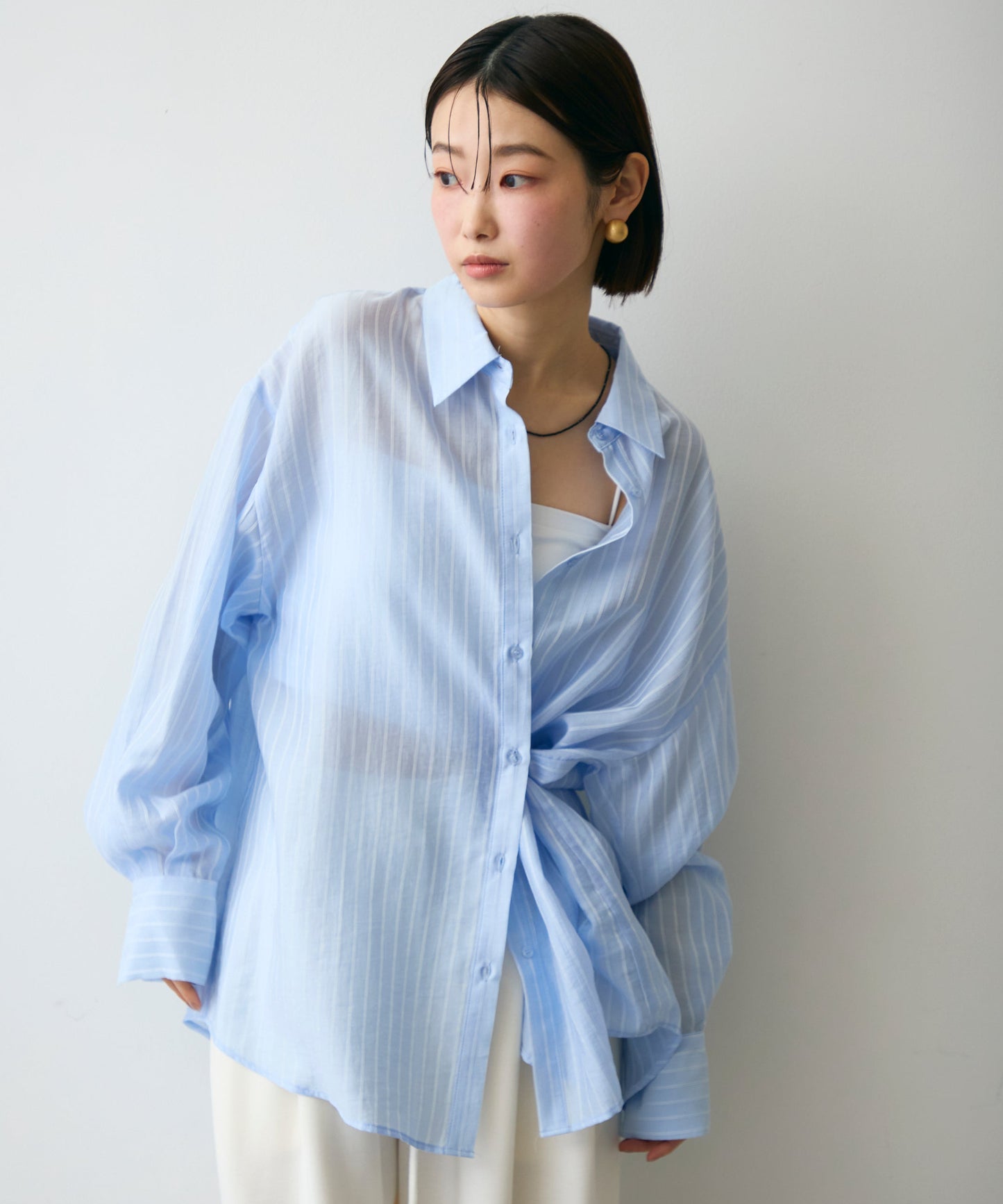 シアーストライプ2WAYシャツ