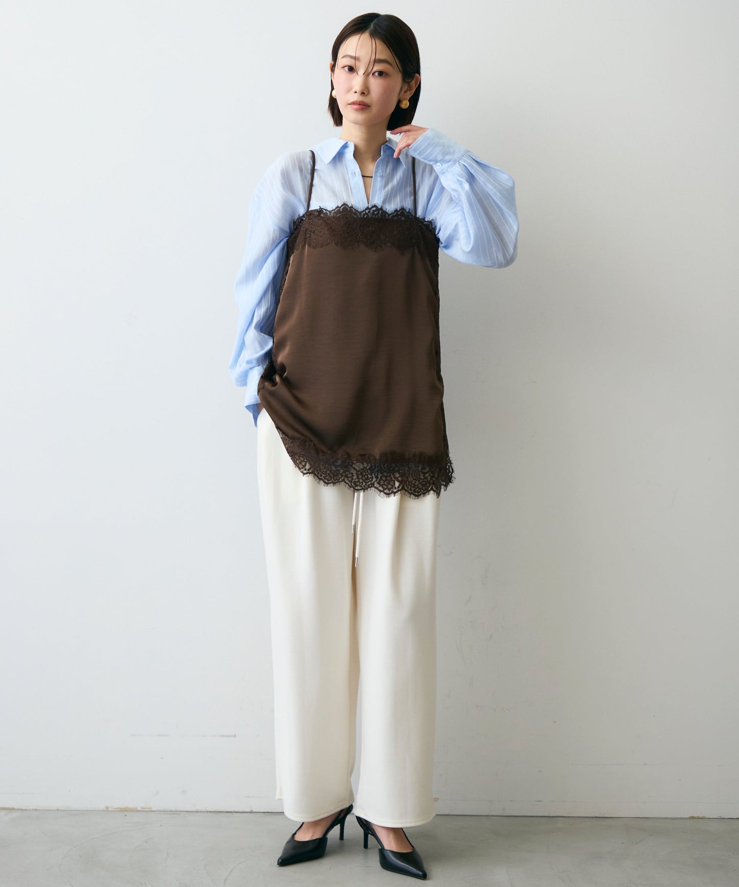 シアーストライプ2WAYシャツ