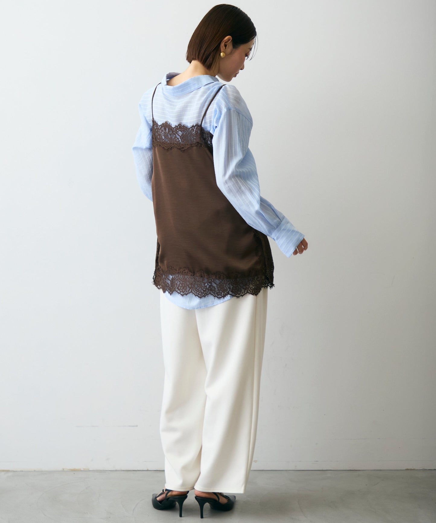 シアーストライプ2WAYシャツ