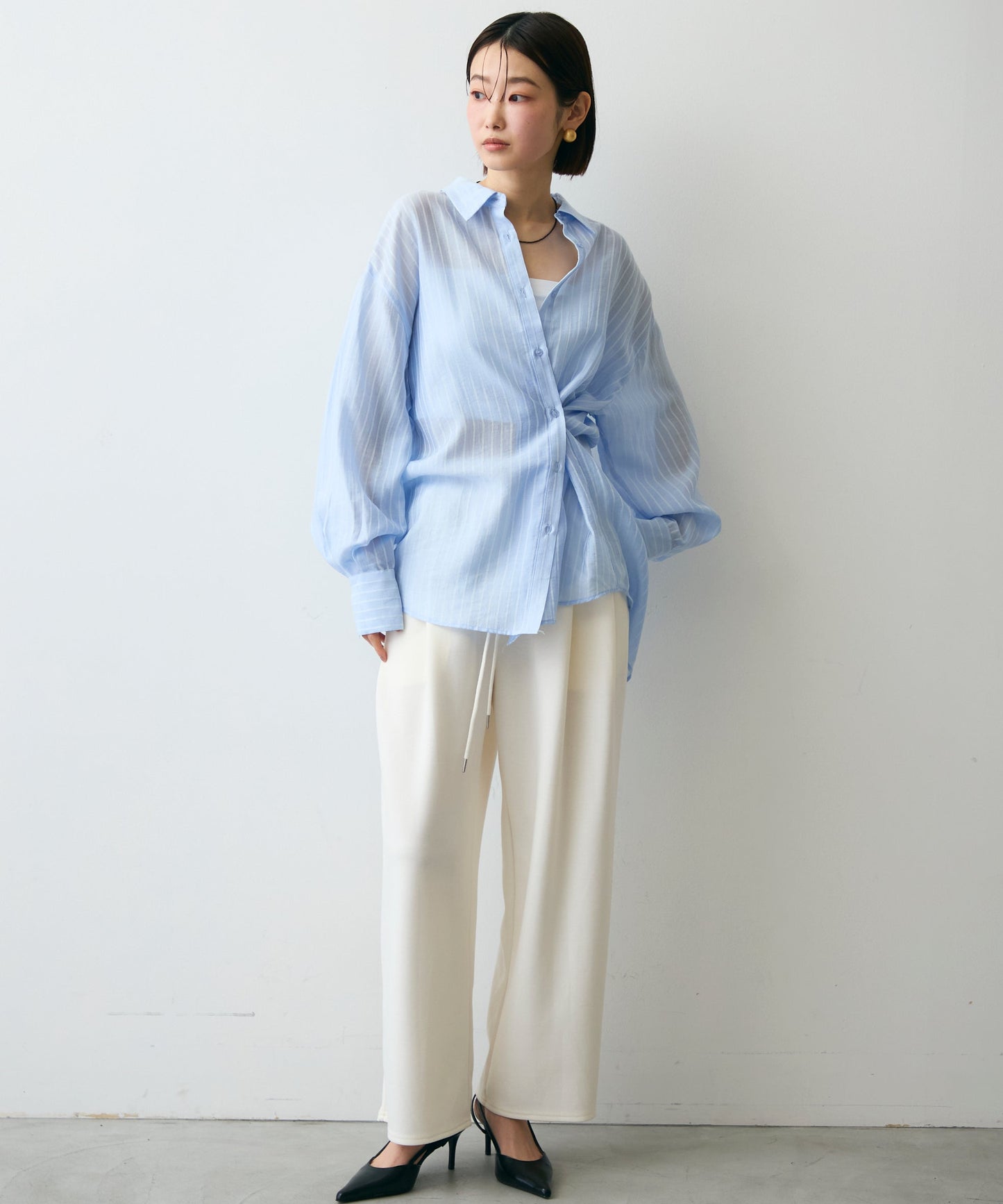 シアーストライプ2WAYシャツ