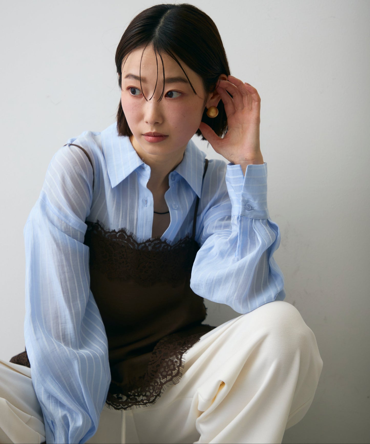 シアーストライプ2WAYシャツ