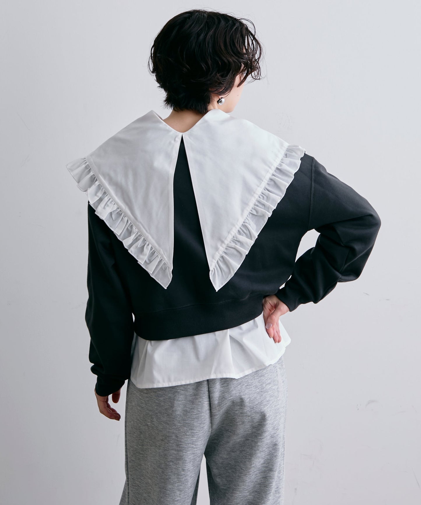 2WAYビッグフリルカラーブラウス