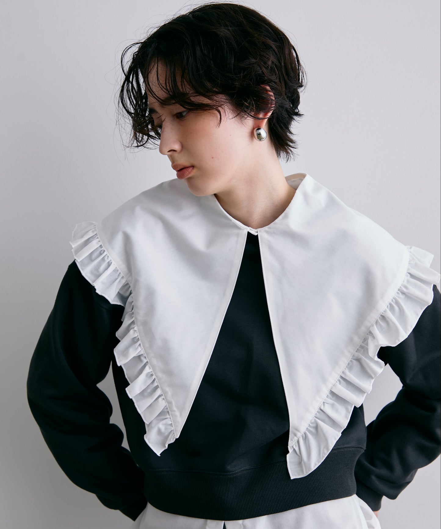 2WAYビッグフリルカラーブラウス