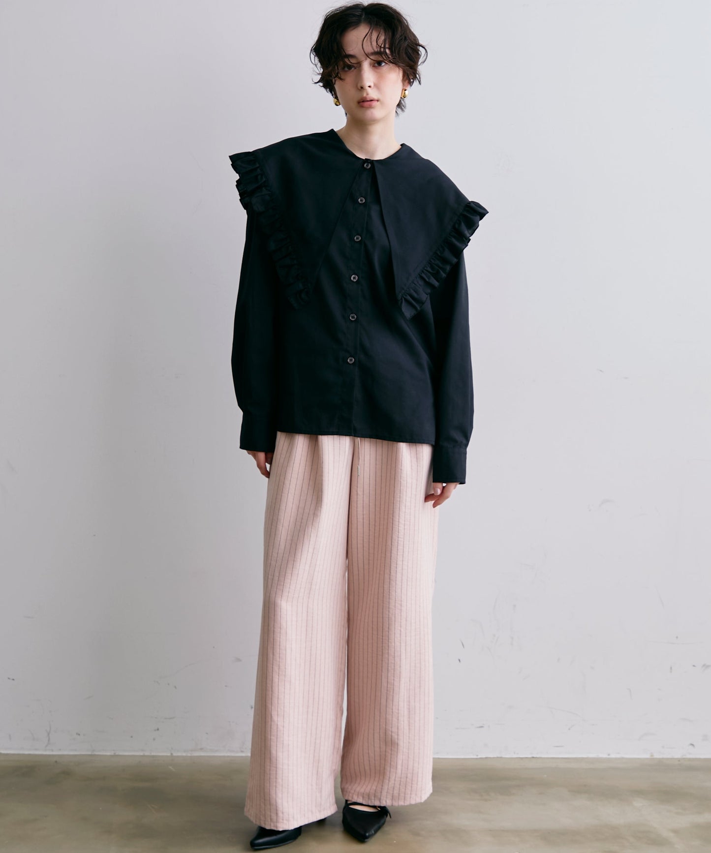 2WAYビッグフリルカラーブラウス