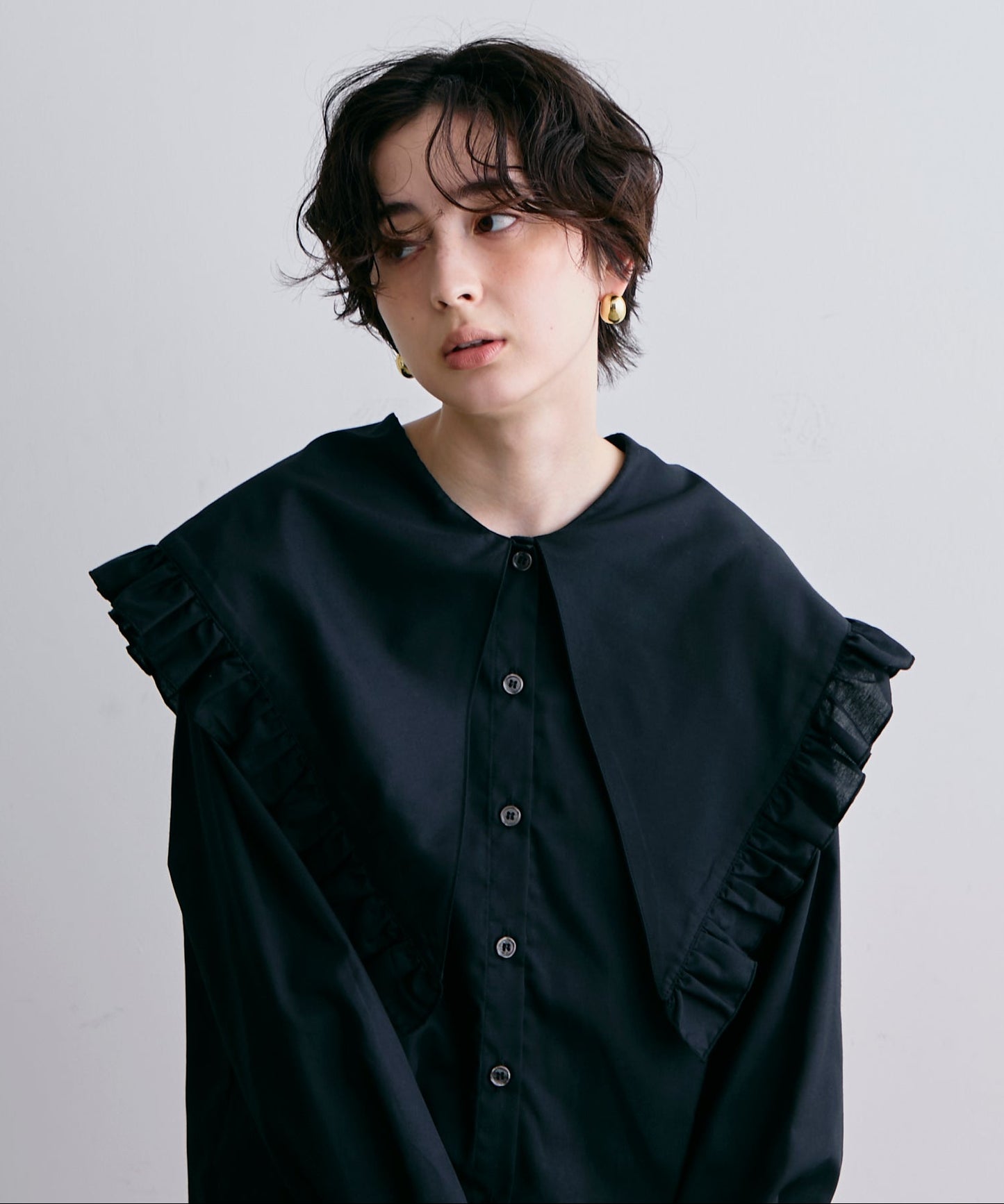 2WAYビッグフリルカラーブラウス