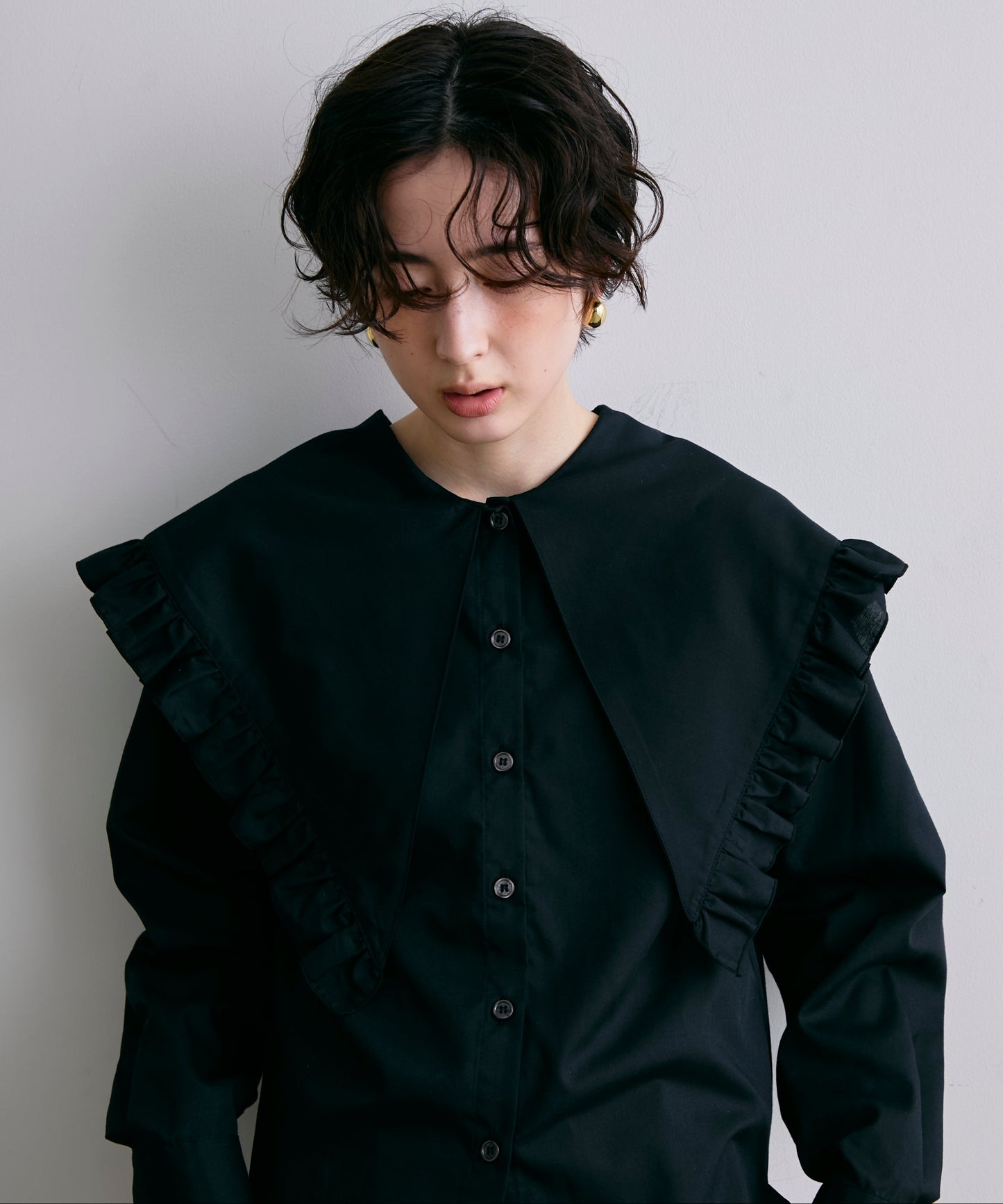 2WAYビッグフリルカラーブラウス