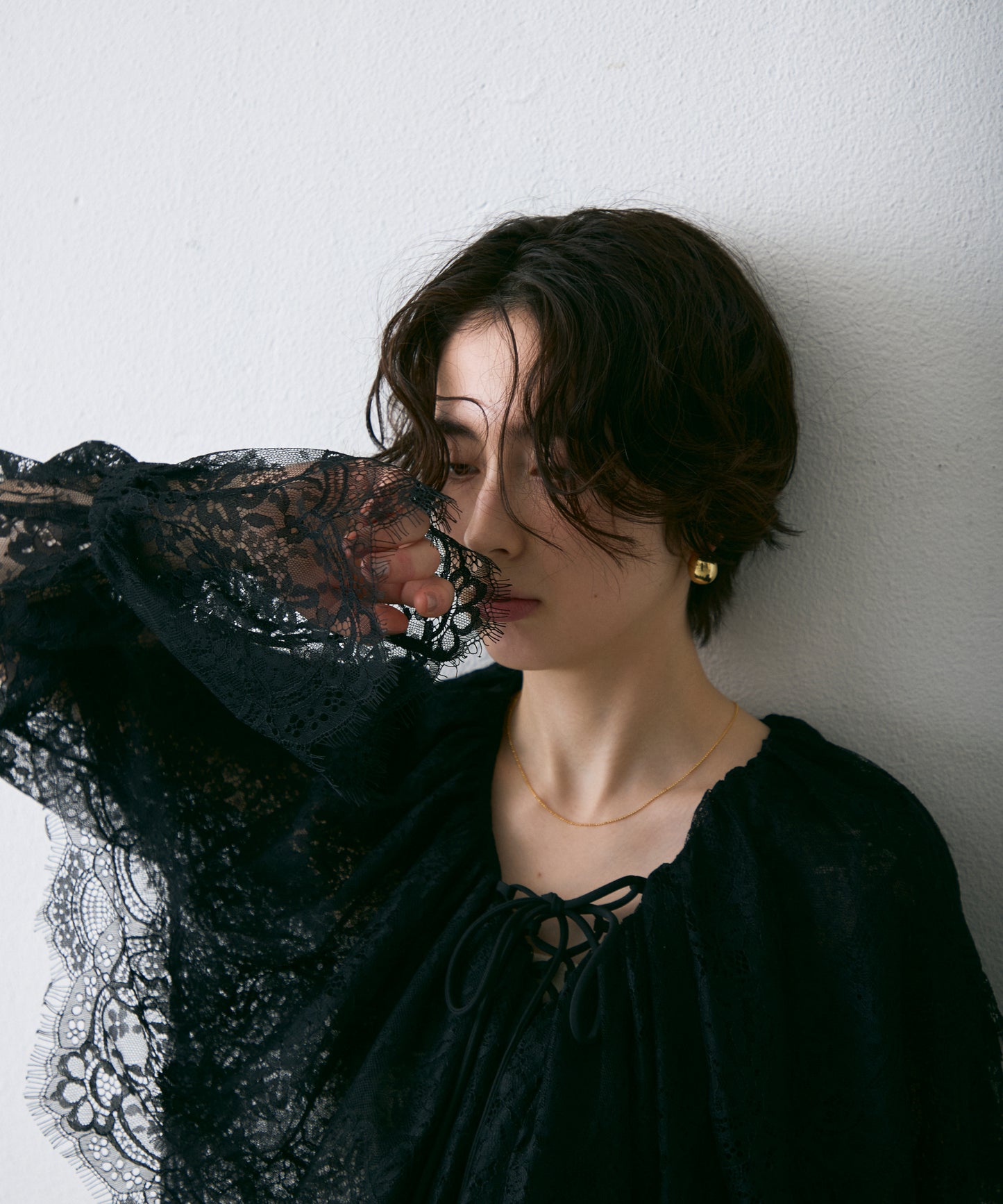 レースフリルブラウス