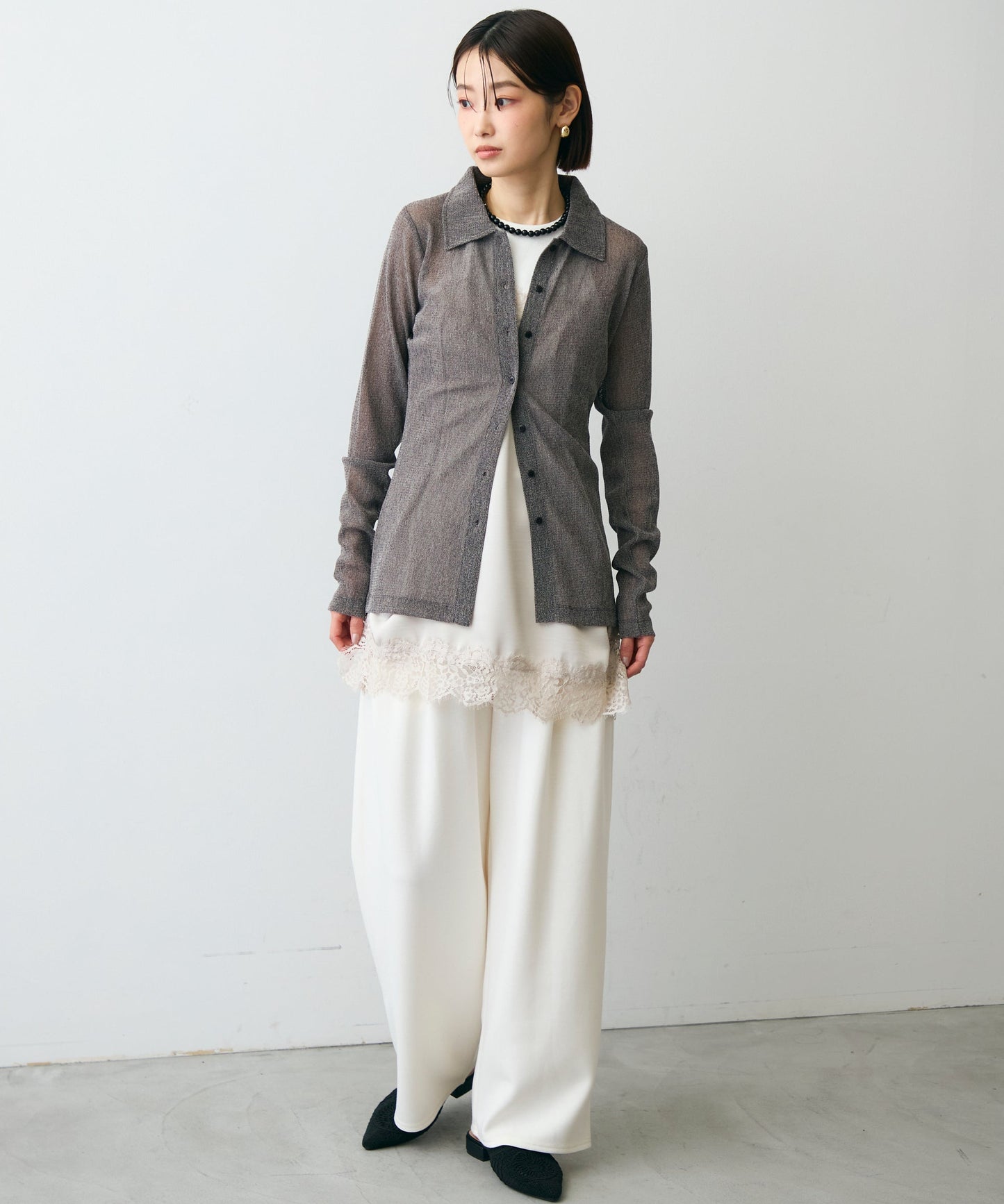 メッシュシャツカーディガン