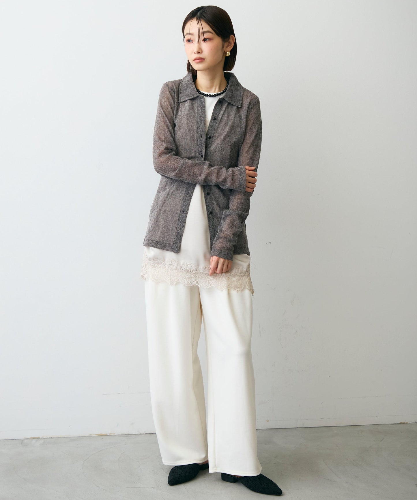 メッシュシャツカーディガン