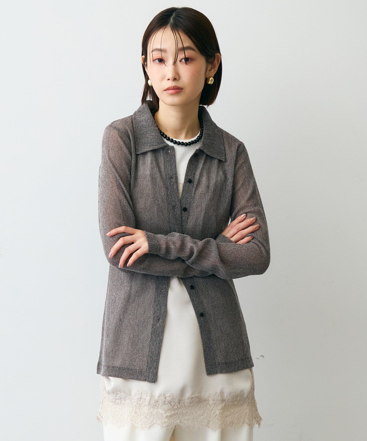 メッシュシャツカーディガン