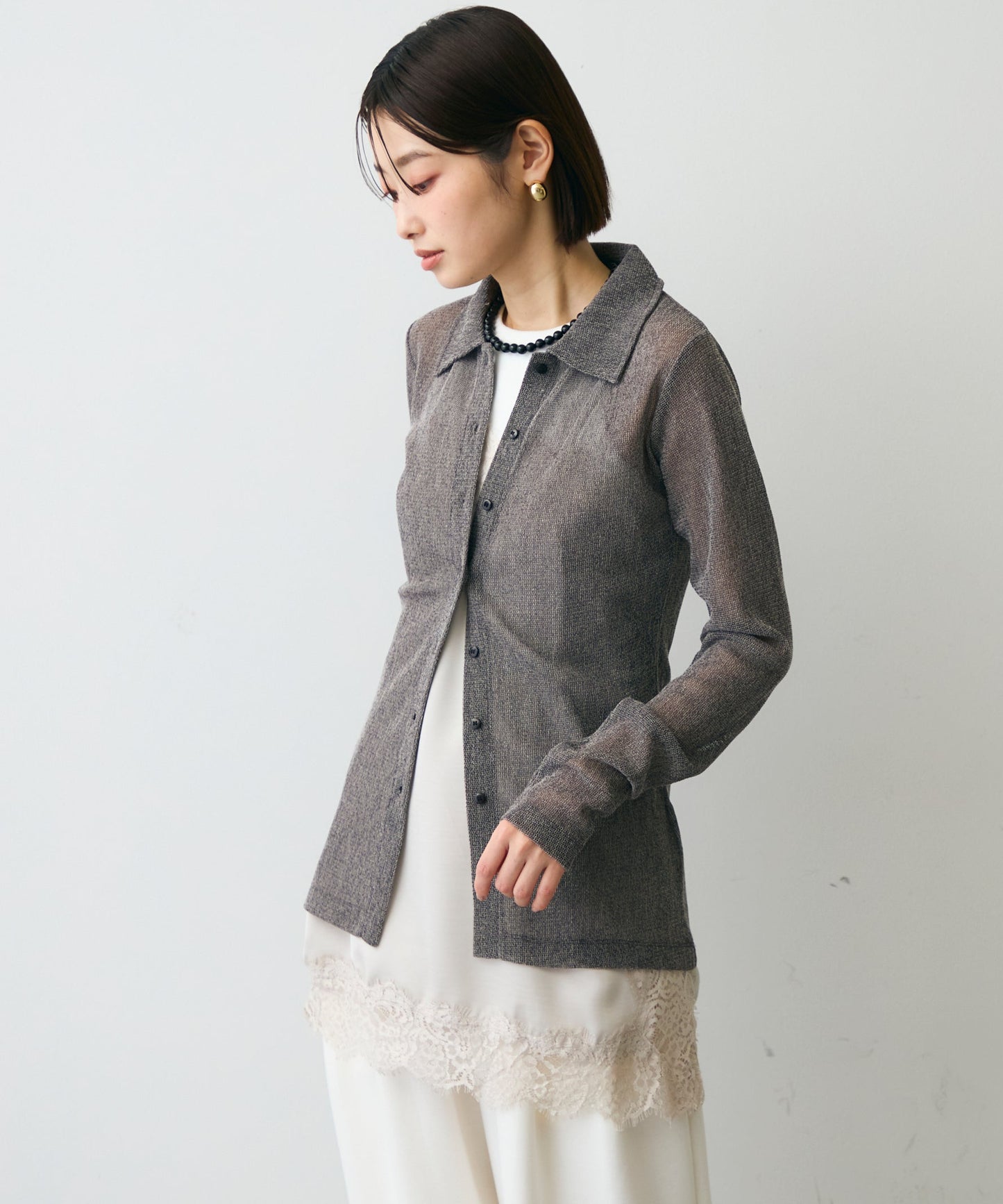 メッシュシャツカーディガン