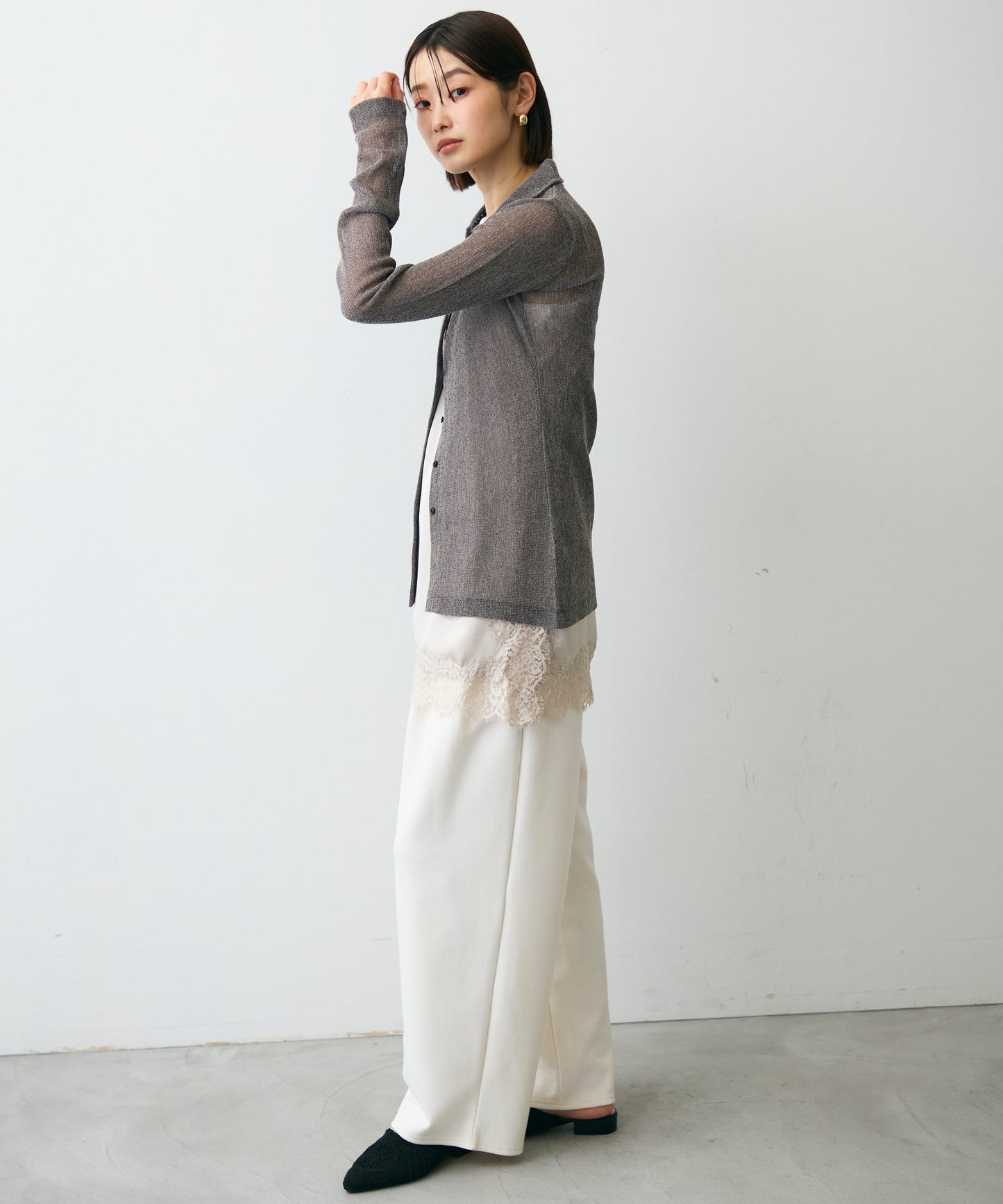 メッシュシャツカーディガン