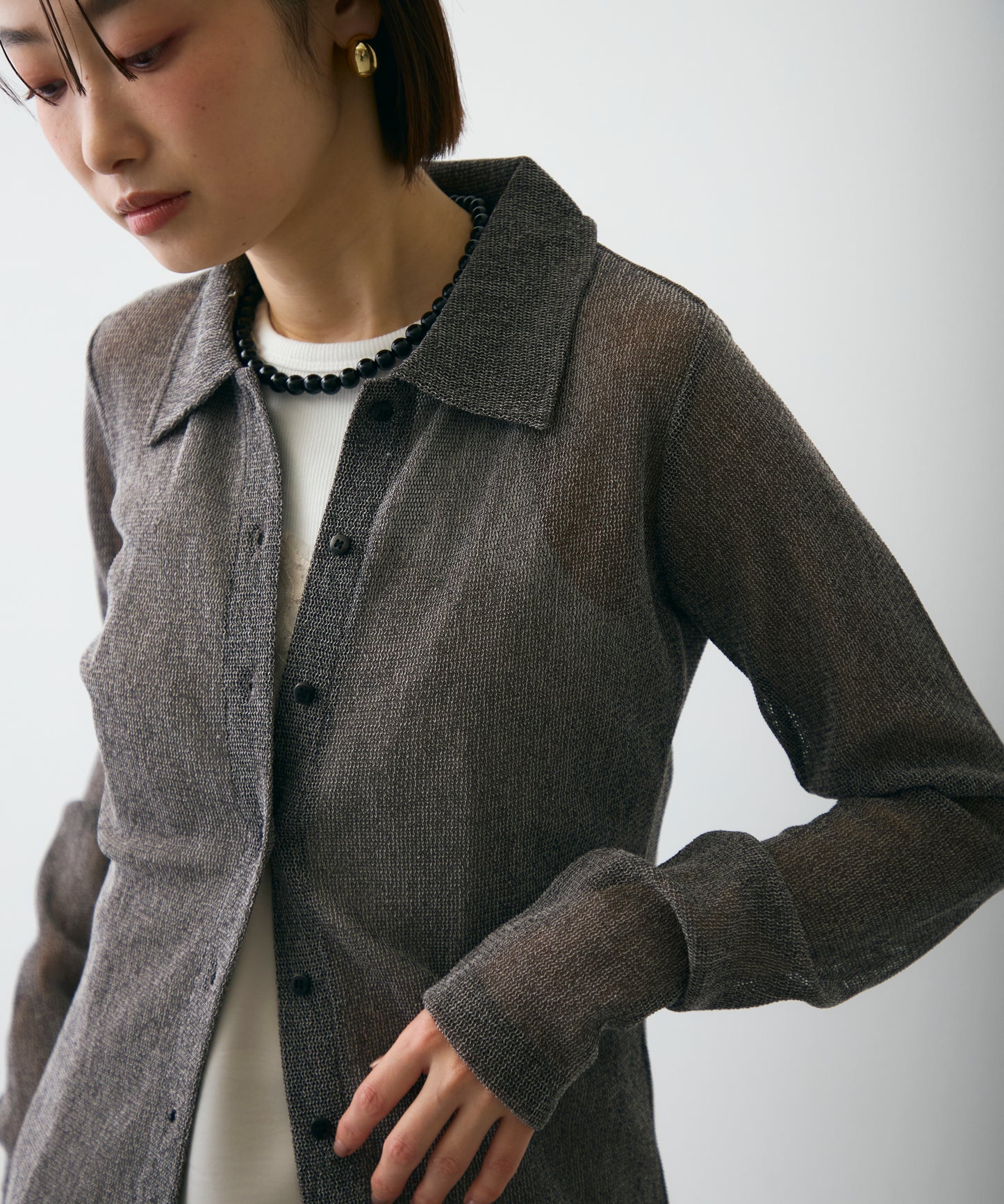 メッシュシャツカーディガン