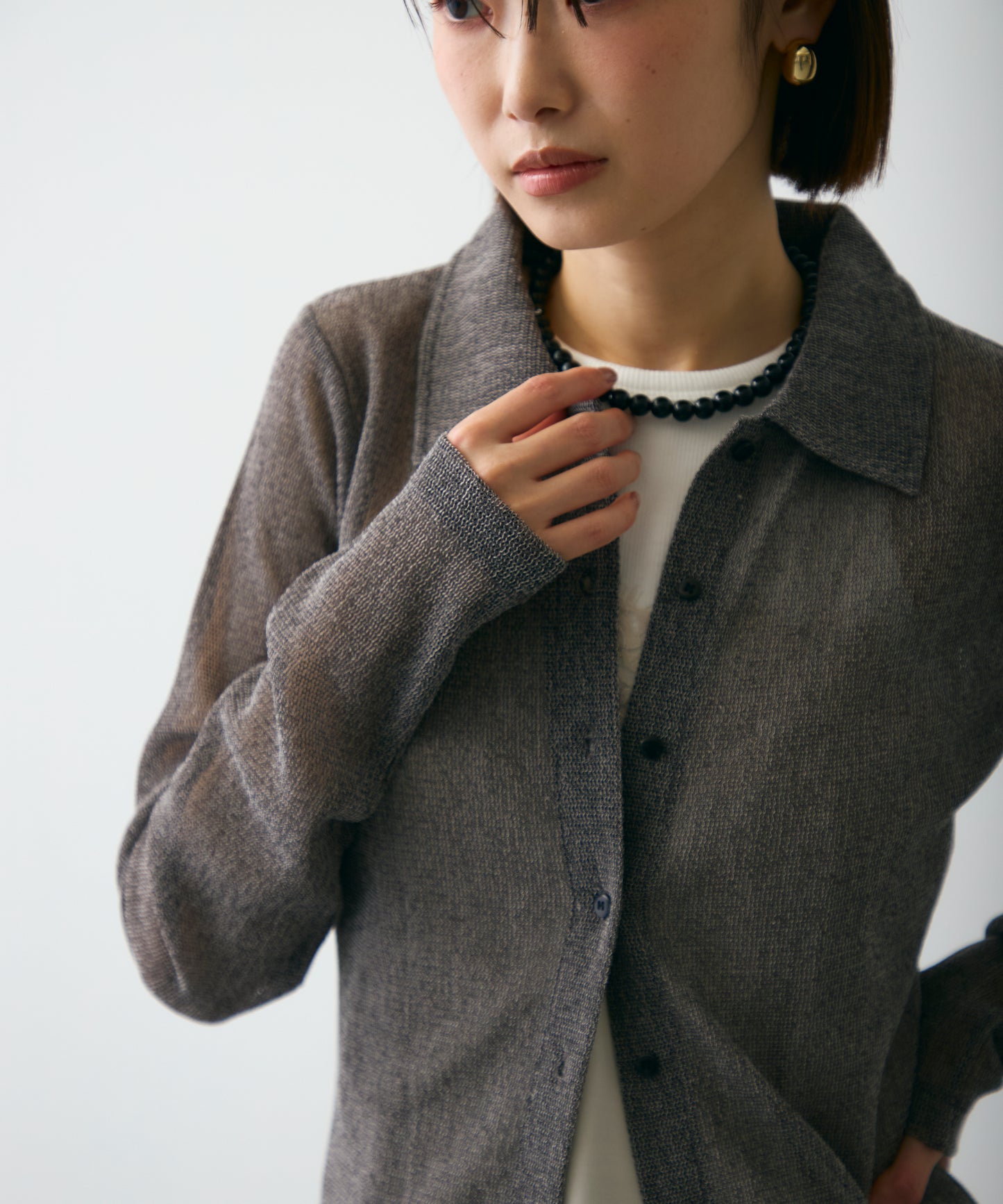 メッシュシャツカーディガン