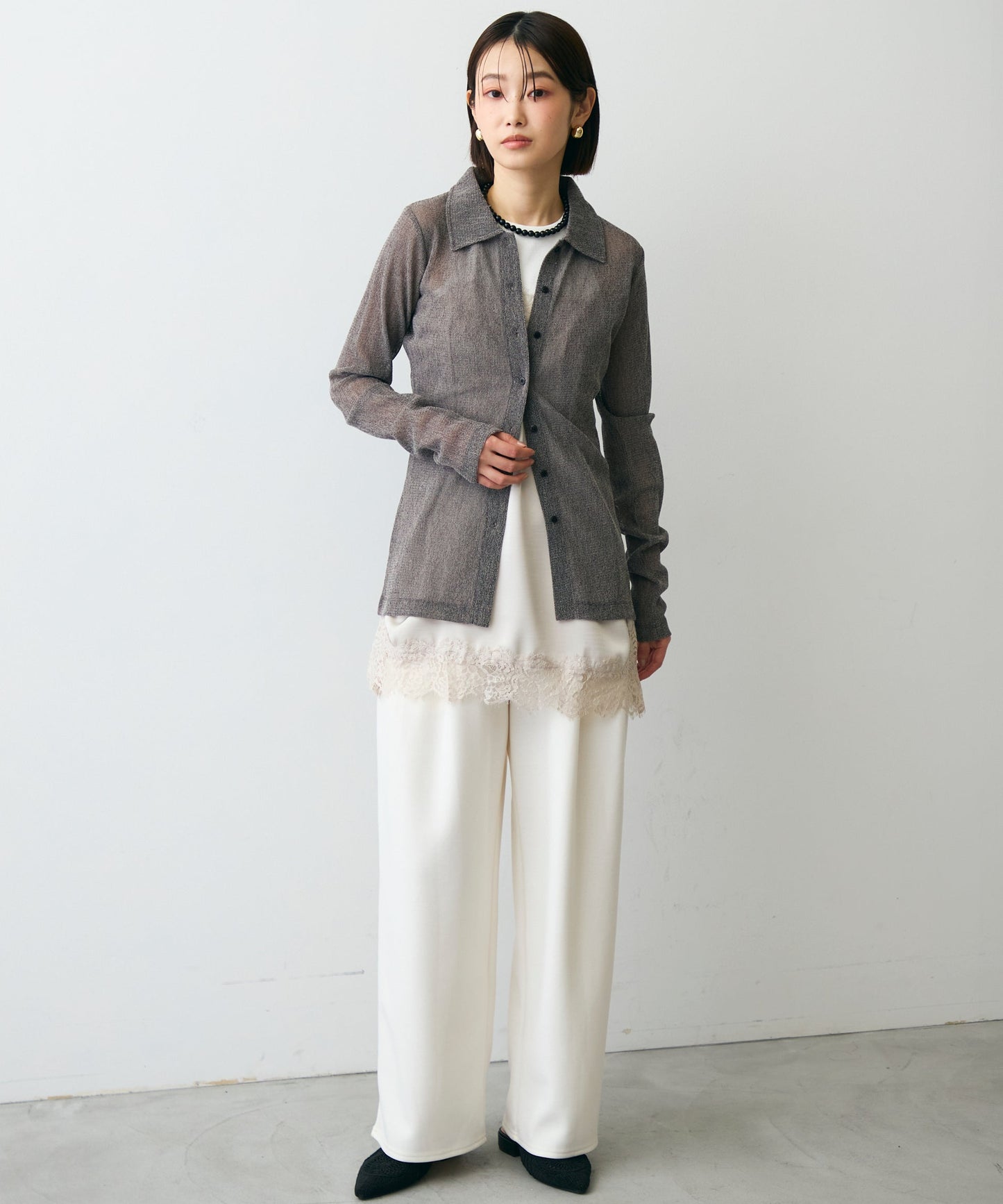 メッシュシャツカーディガン