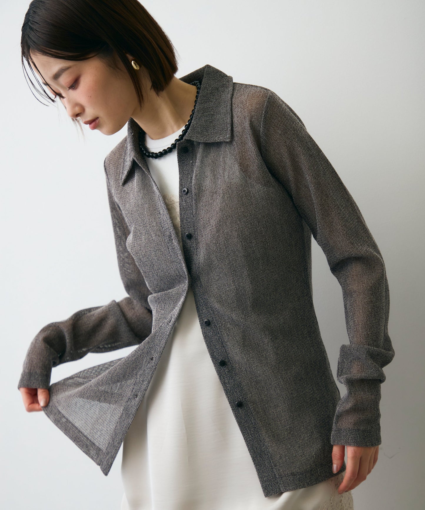 メッシュシャツカーディガン