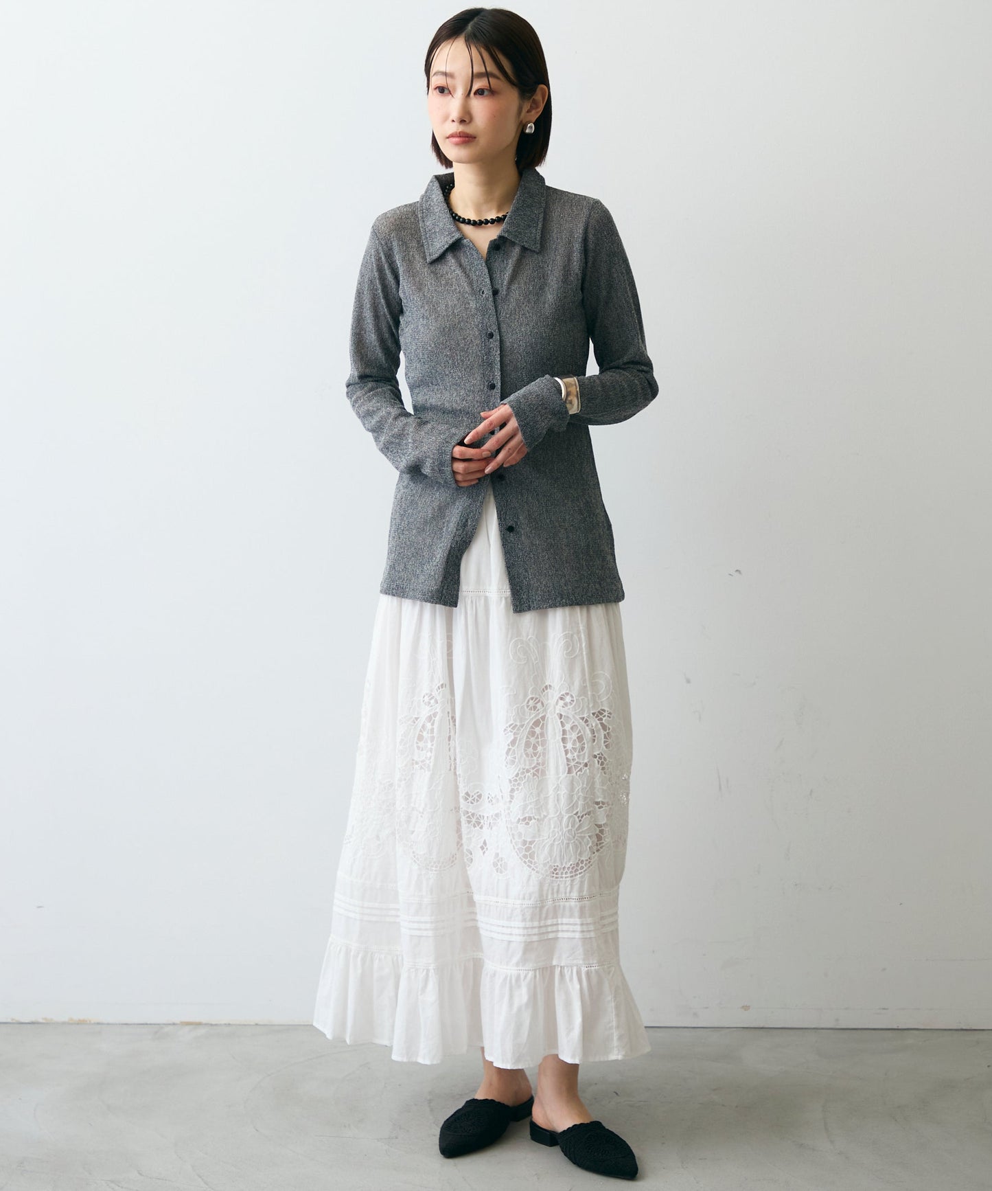 メッシュシャツカーディガン