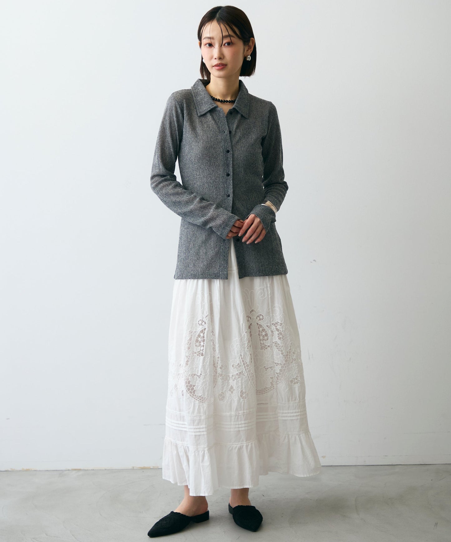 メッシュシャツカーディガン