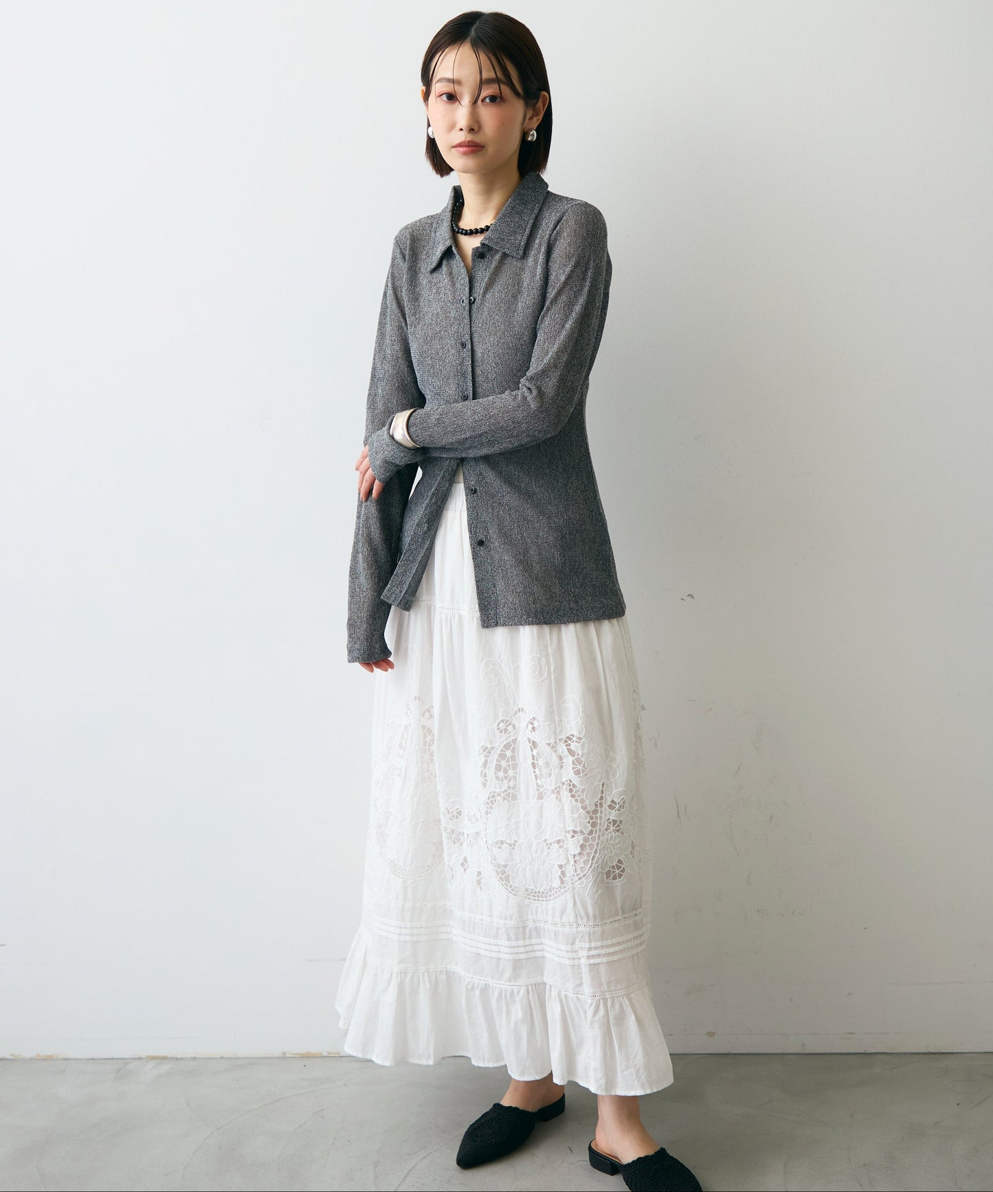 メッシュシャツカーディガン