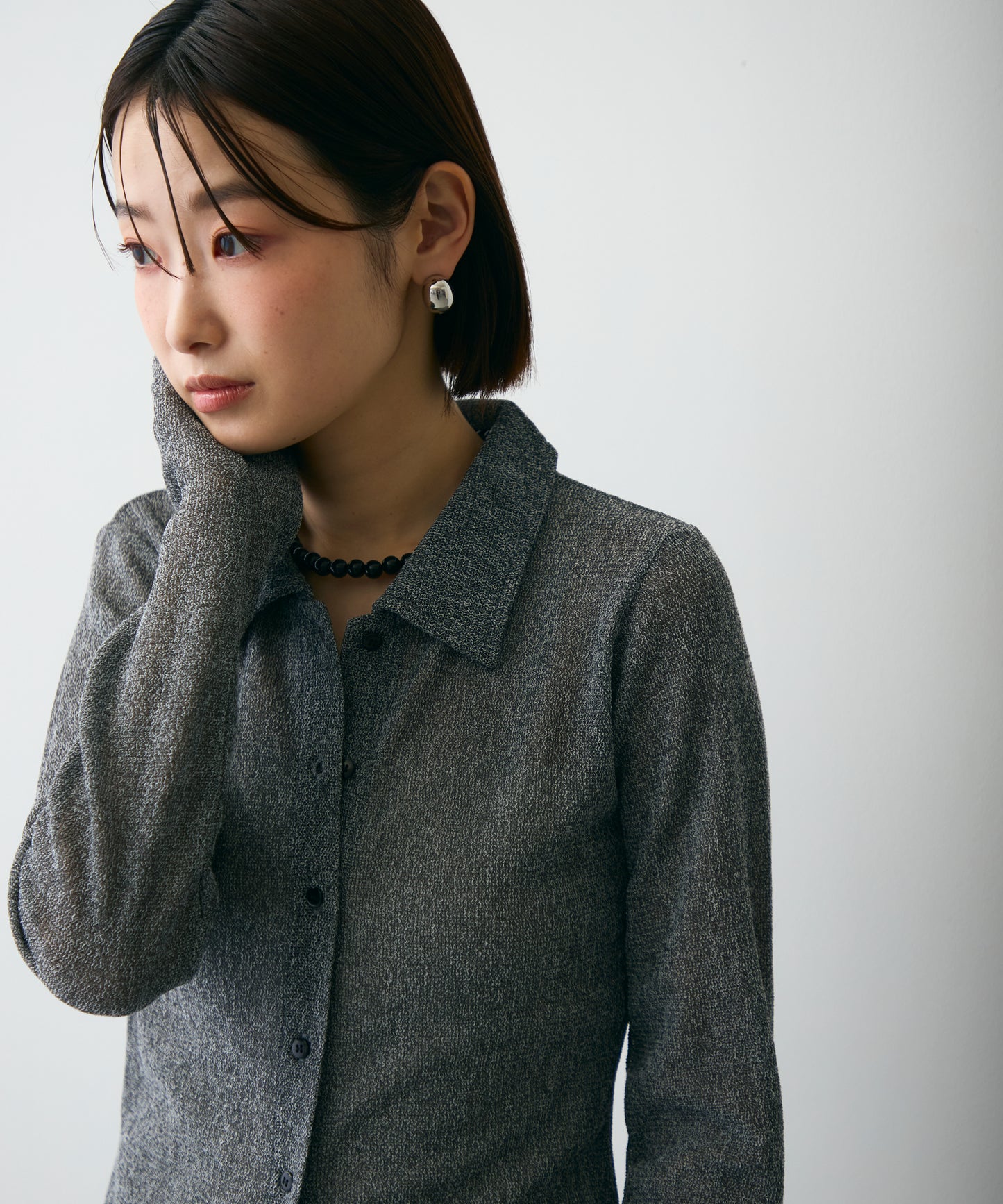 メッシュシャツカーディガン