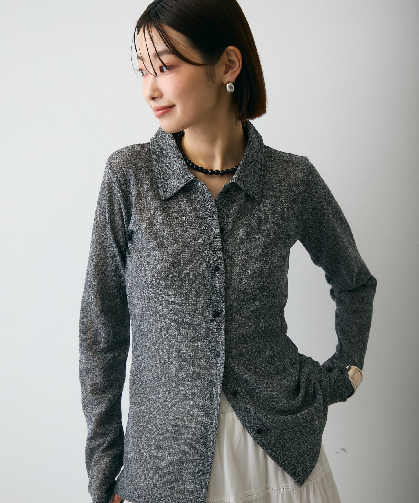 メッシュシャツカーディガン