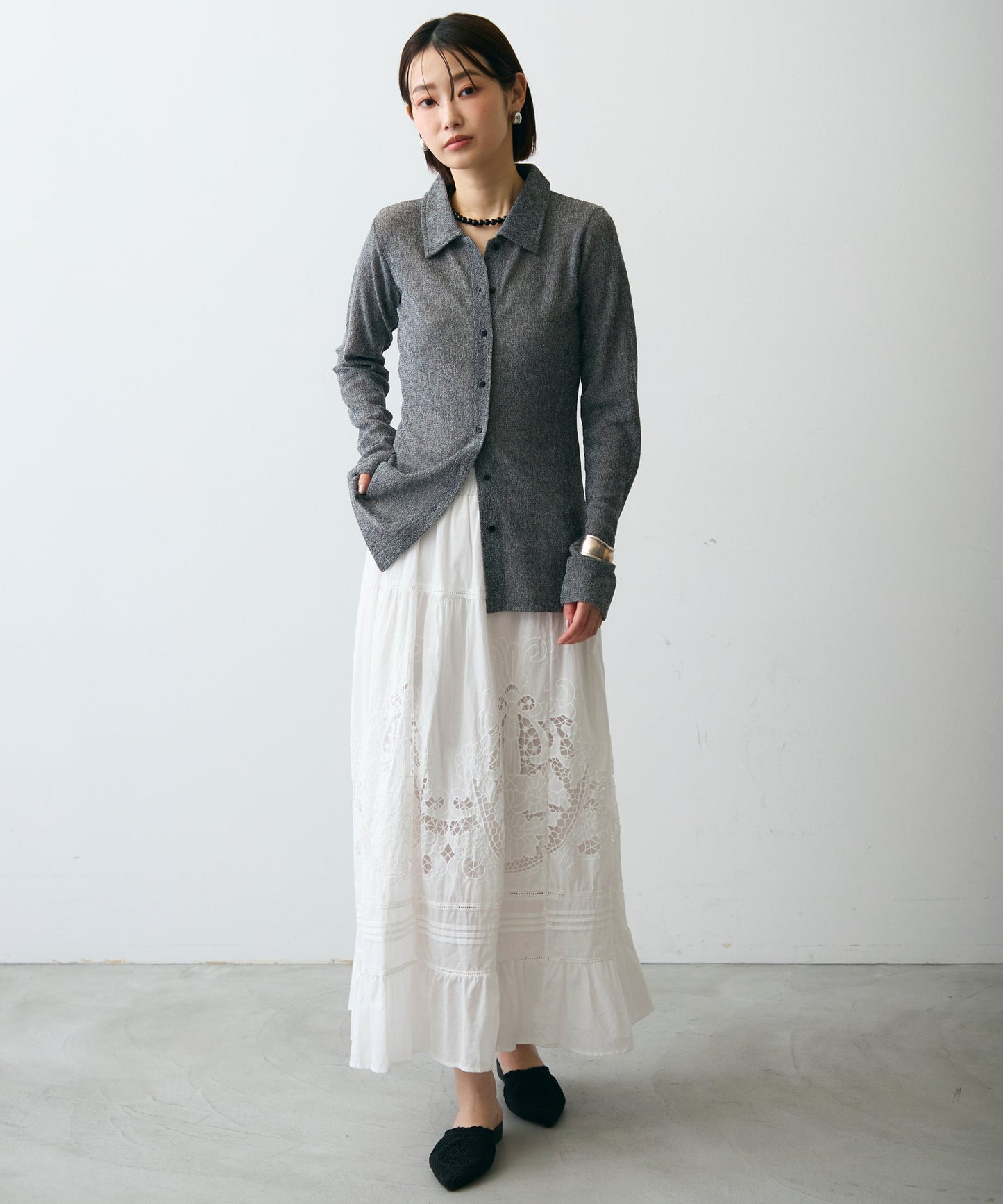 メッシュシャツカーディガン