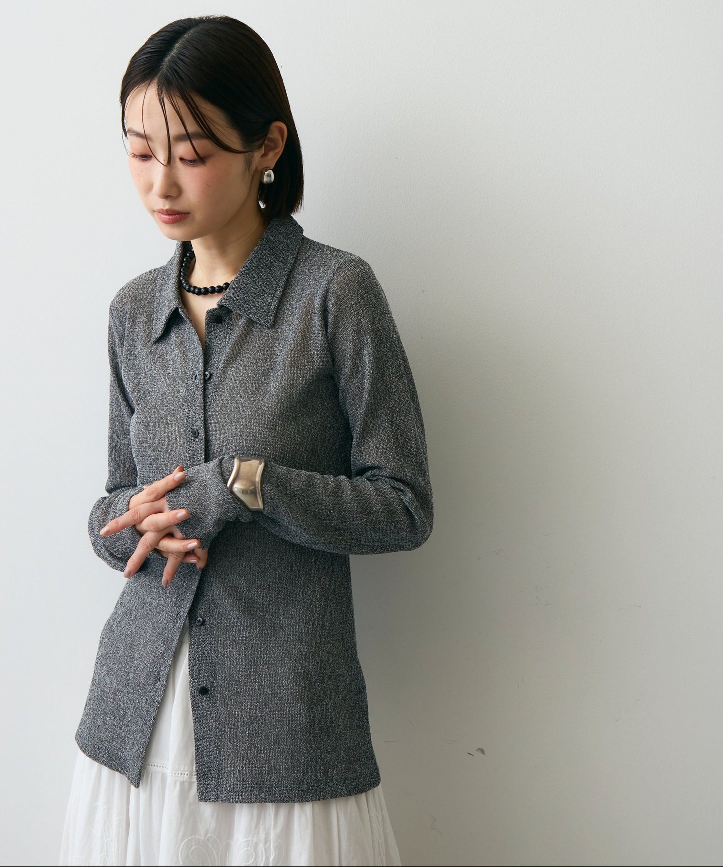 メッシュシャツカーディガン