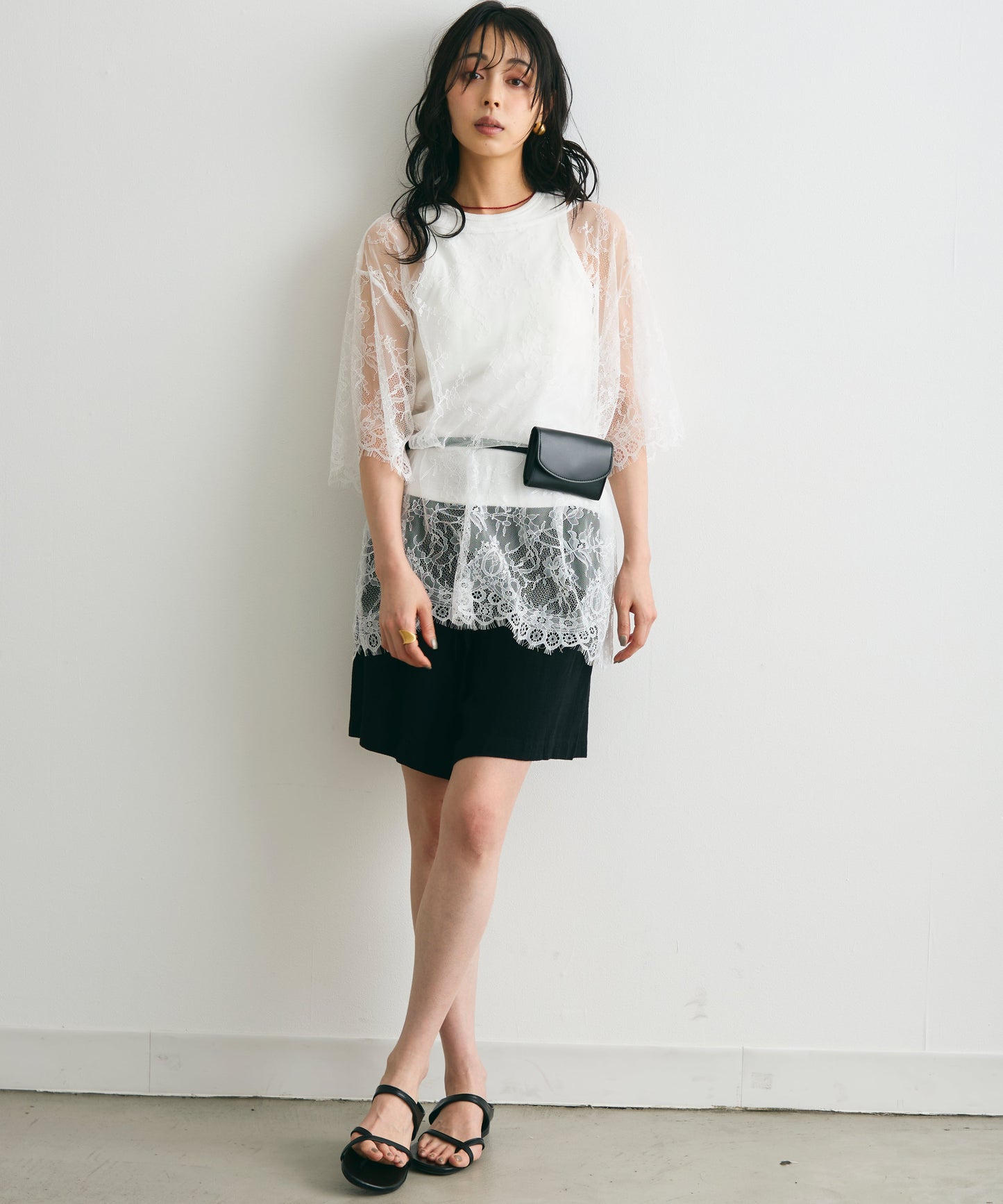 レースオーバーTシャツ