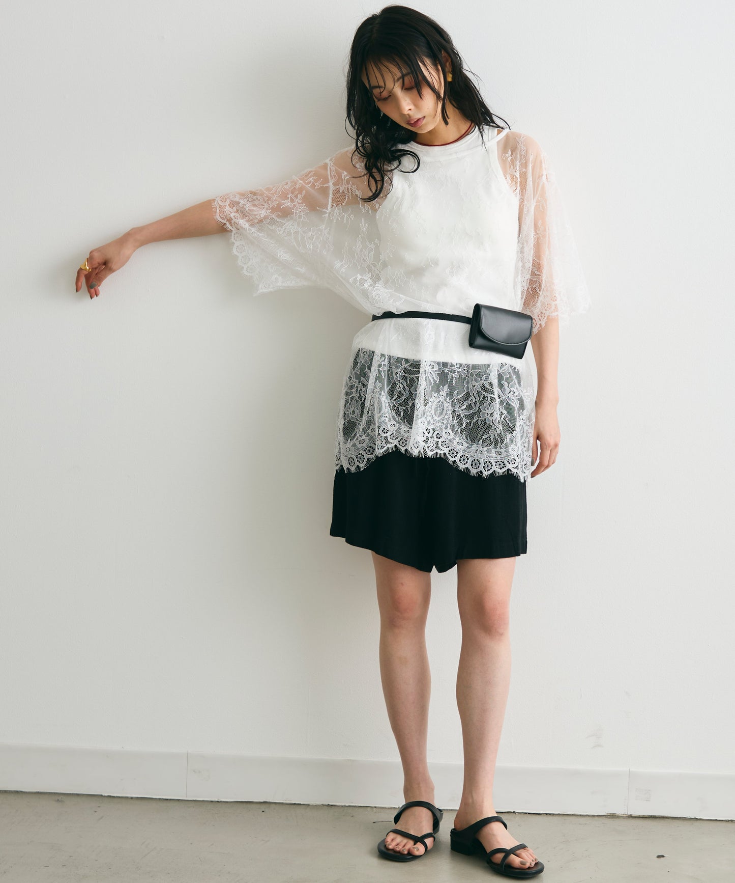 レースオーバーTシャツ