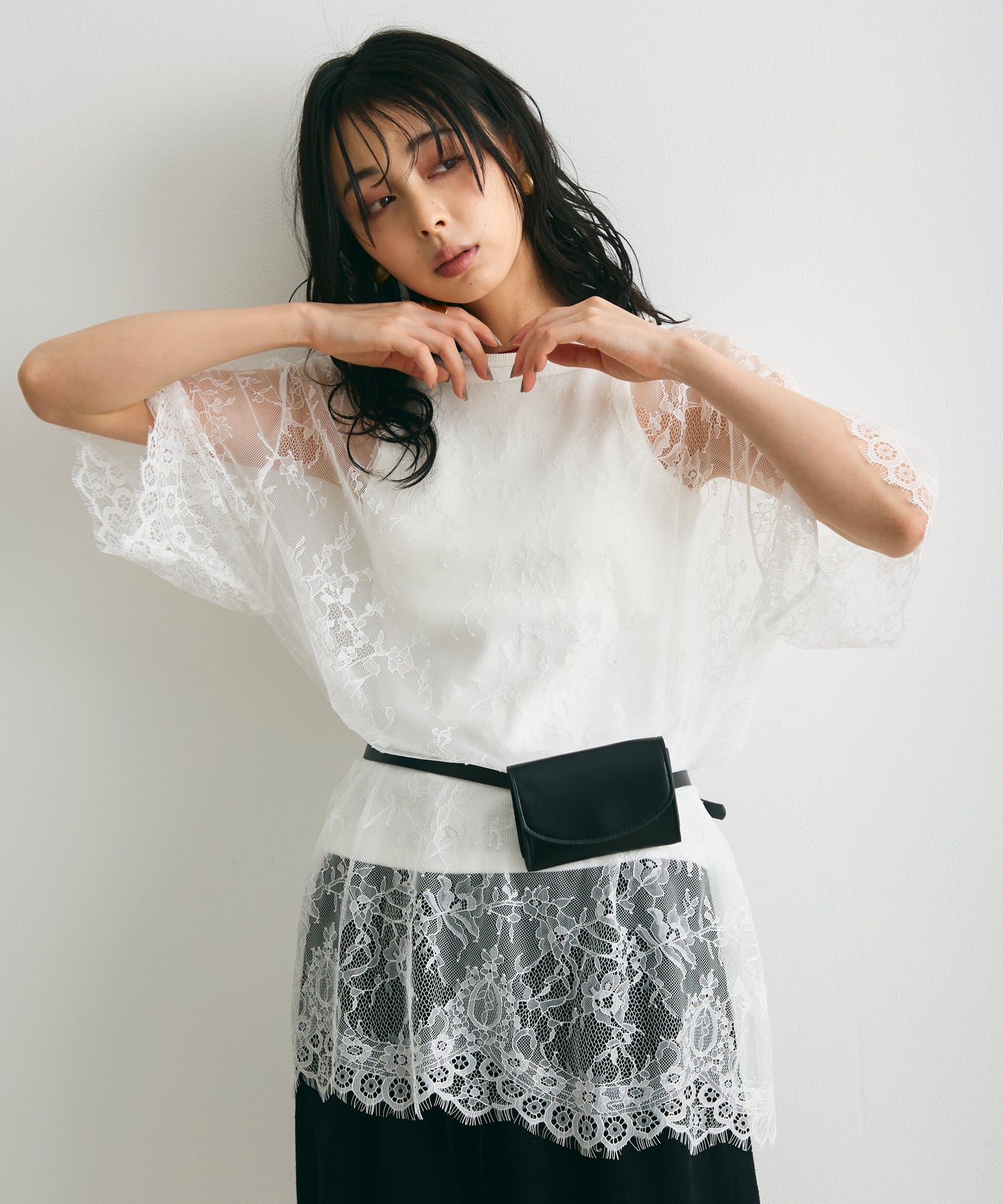 レースオーバーTシャツ