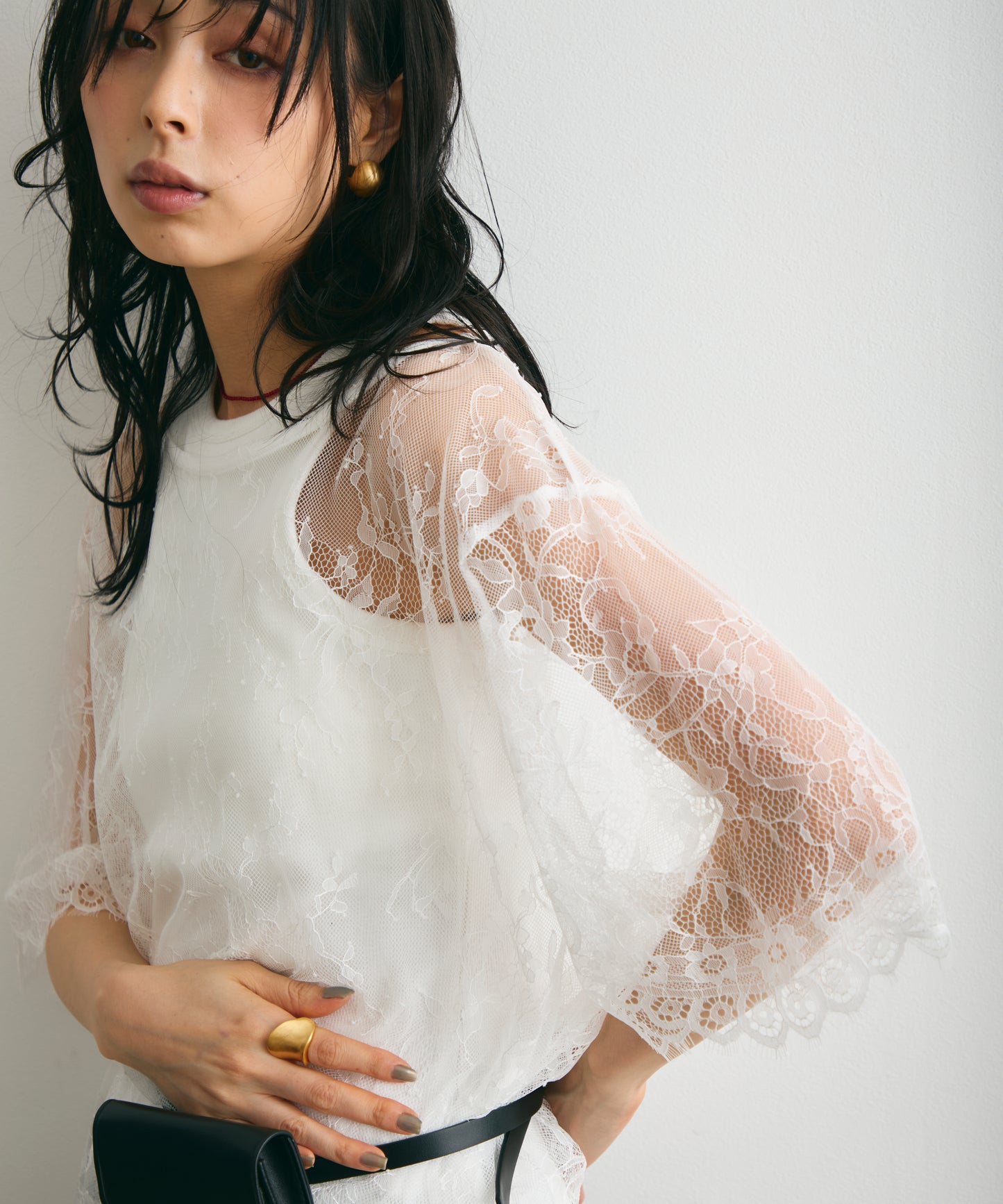 レースオーバーTシャツ