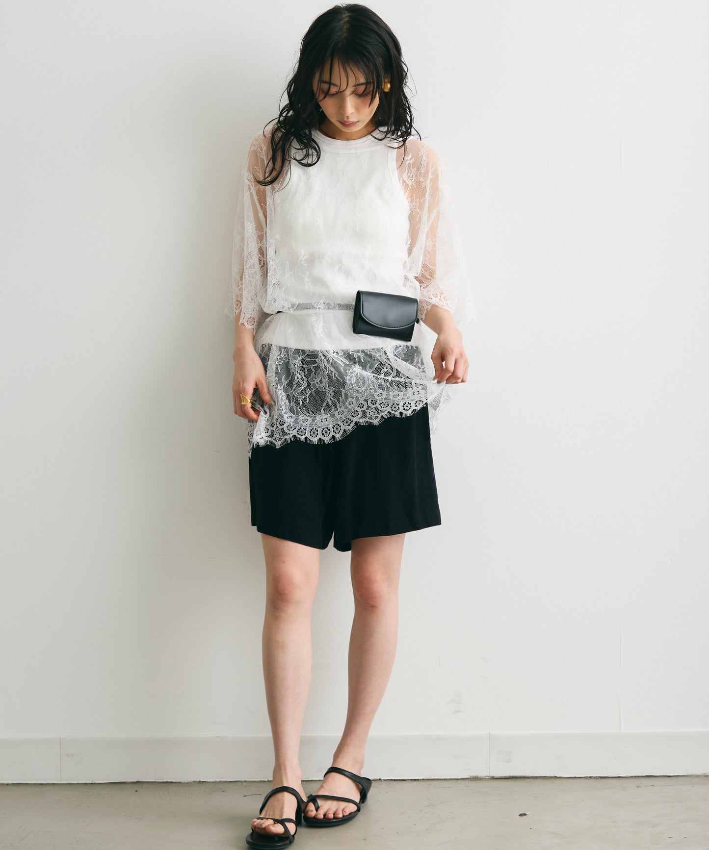 レースオーバーTシャツ