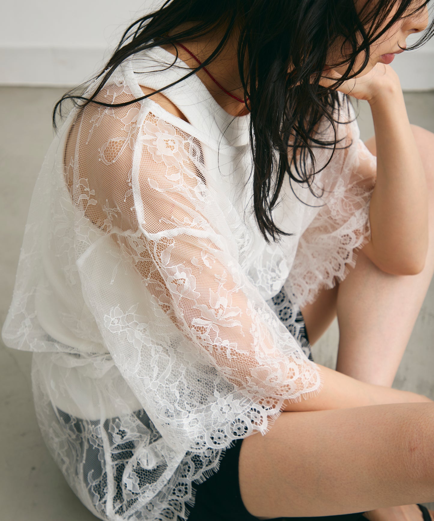 レースオーバーTシャツ