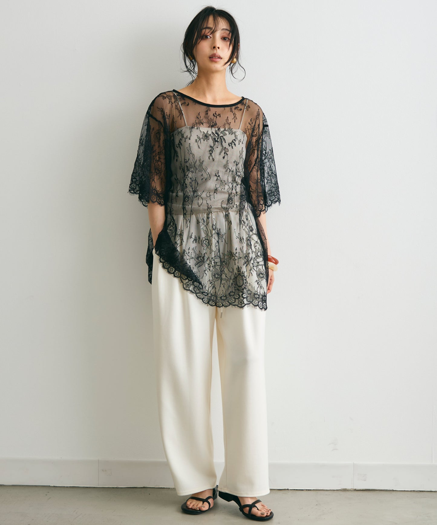 レースオーバーTシャツ