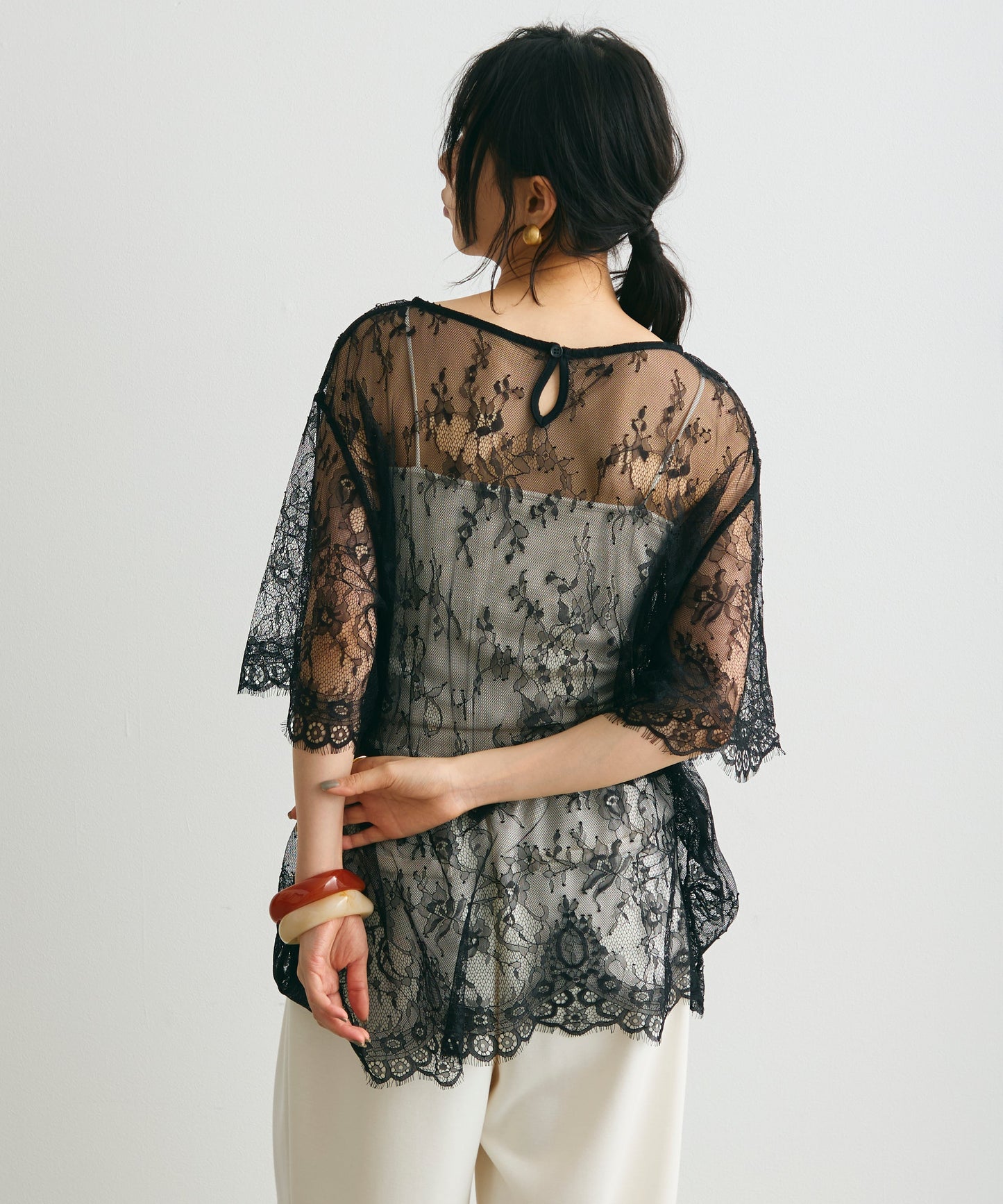 レースオーバーTシャツ