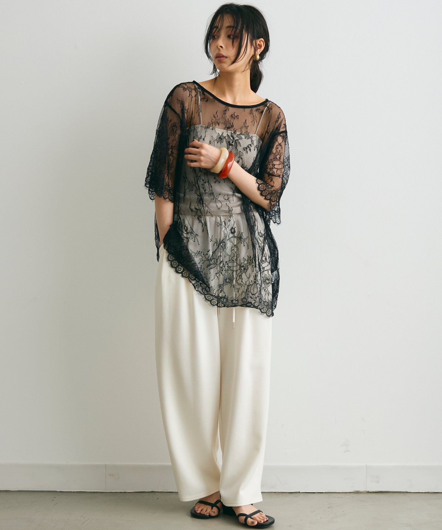 レースオーバーTシャツ