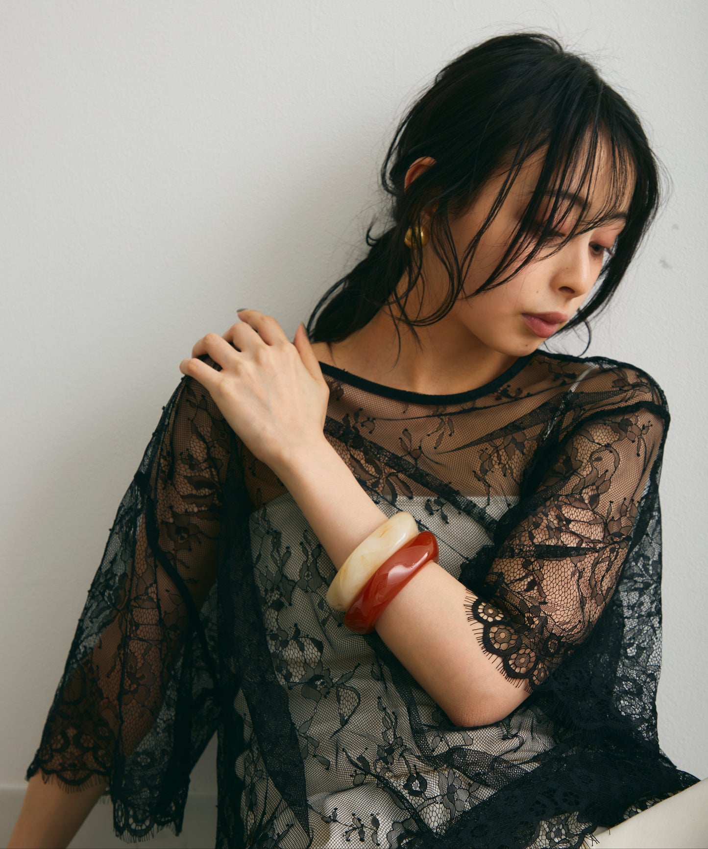 レースオーバーTシャツ