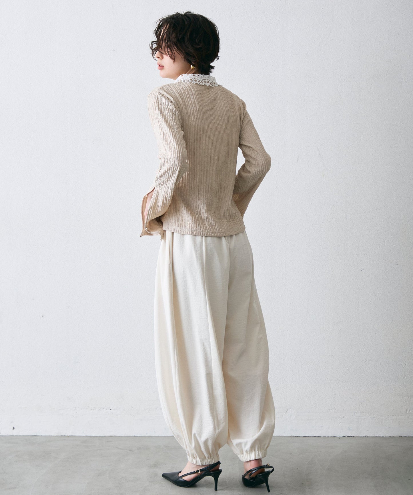 ワッシャーレース衿ロンT