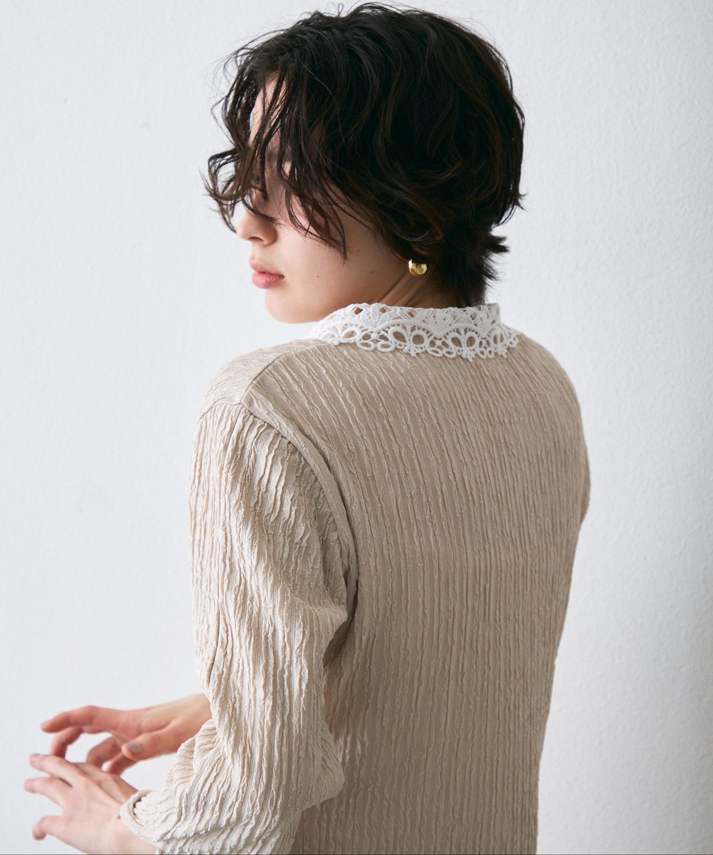 ワッシャーレース衿ロンT