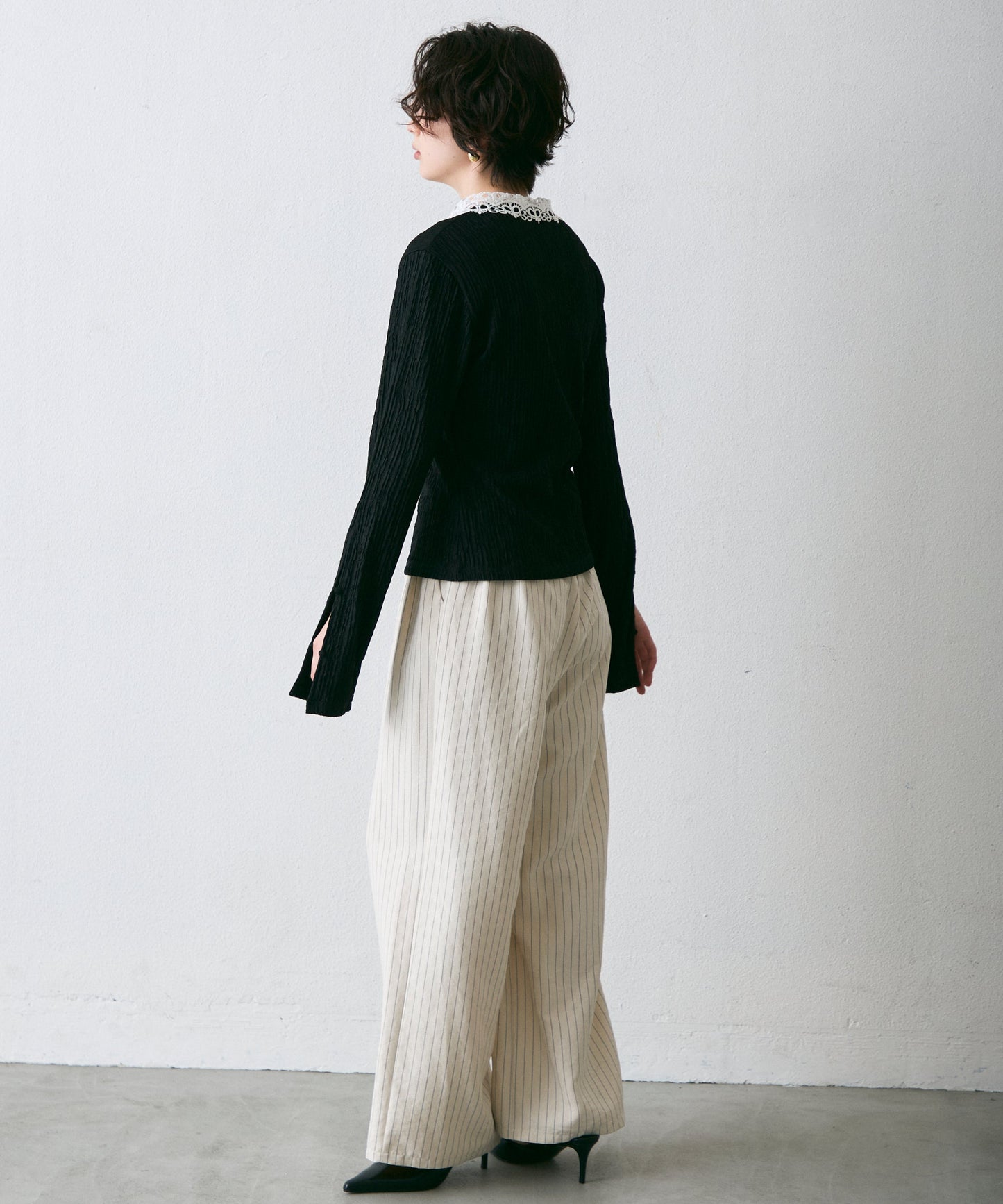 ワッシャーレース衿ロンT