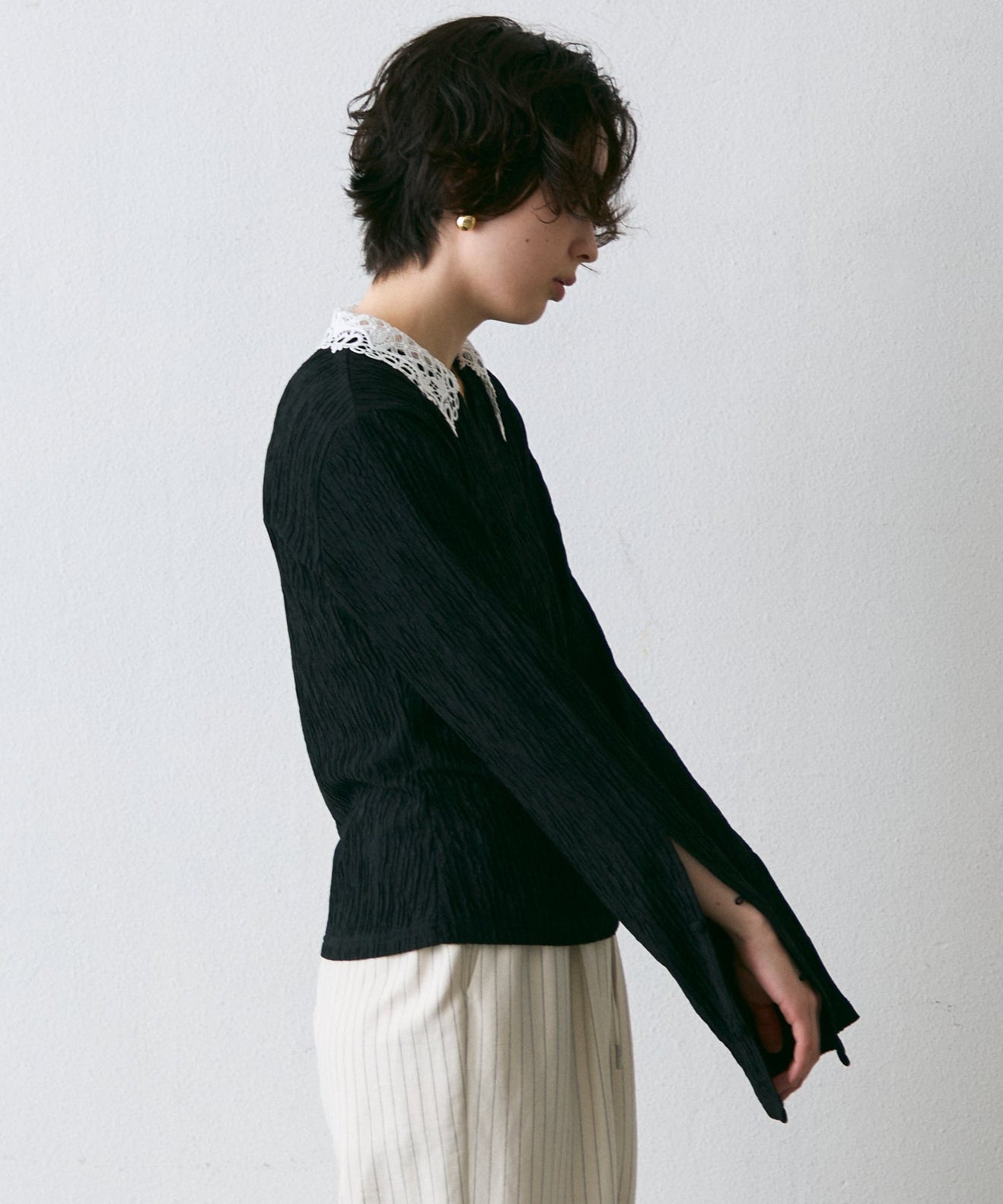 ワッシャーレース衿ロンT