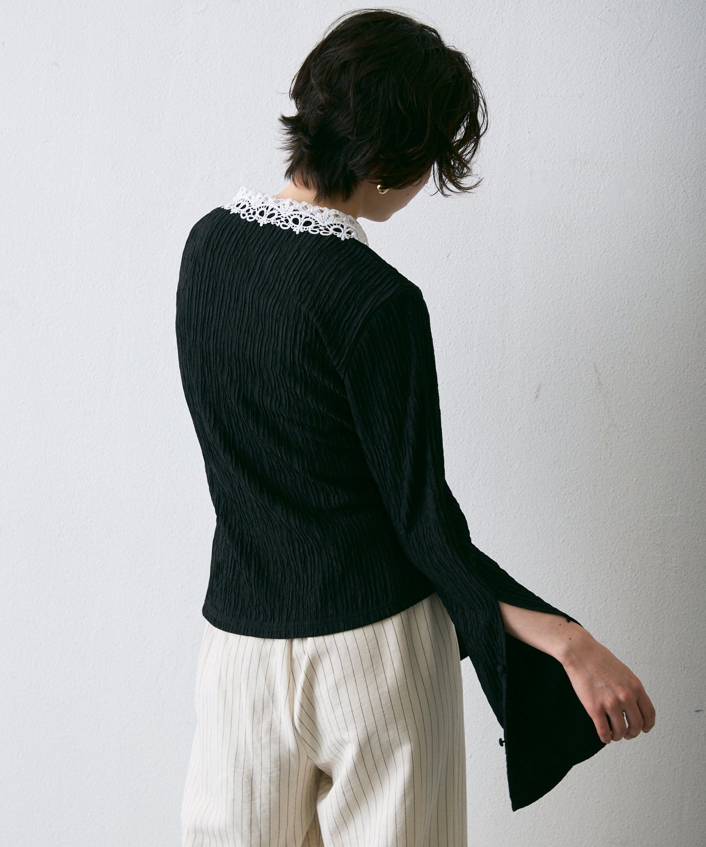 ワッシャーレース衿ロンT