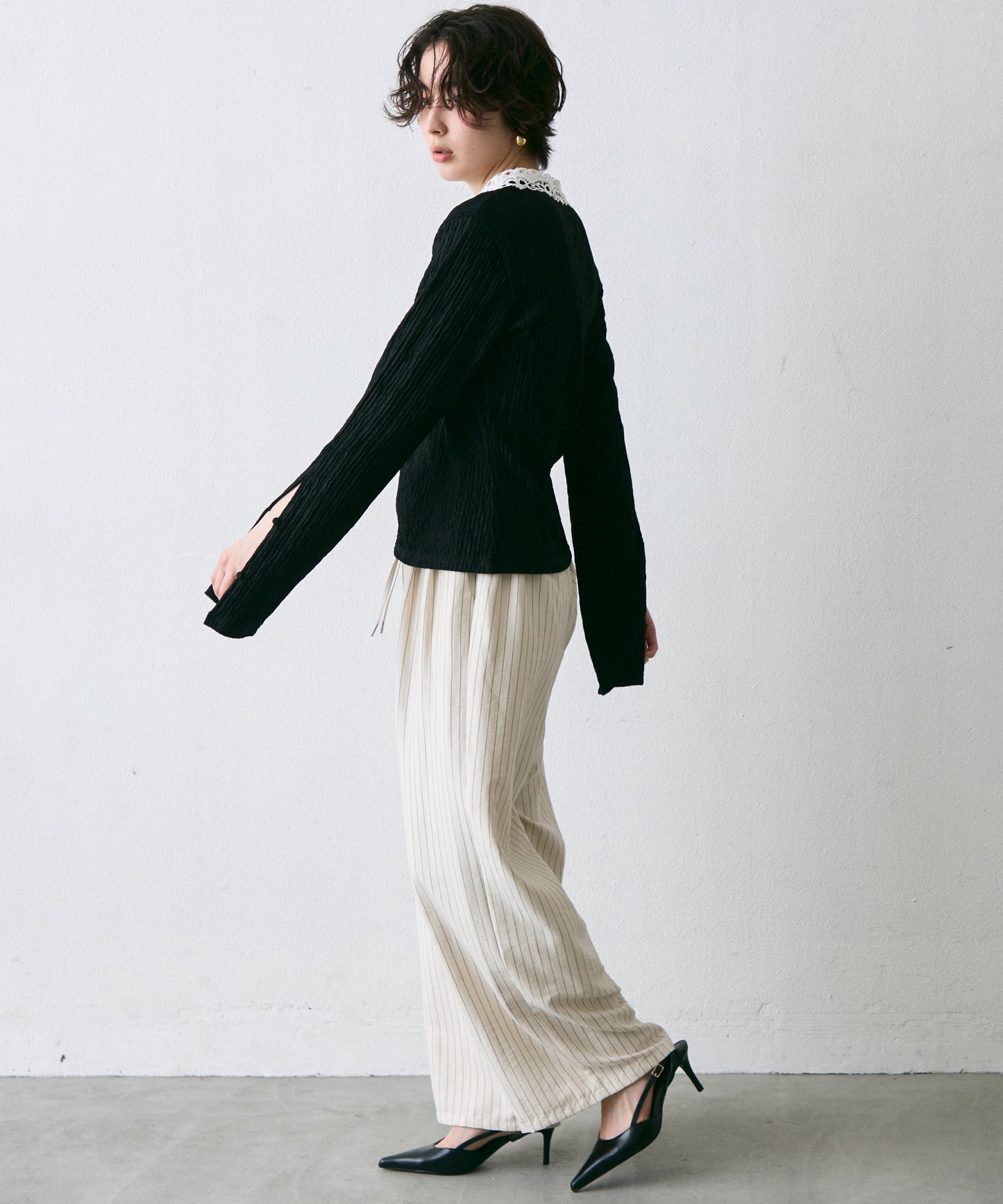 ワッシャーレース衿ロンT