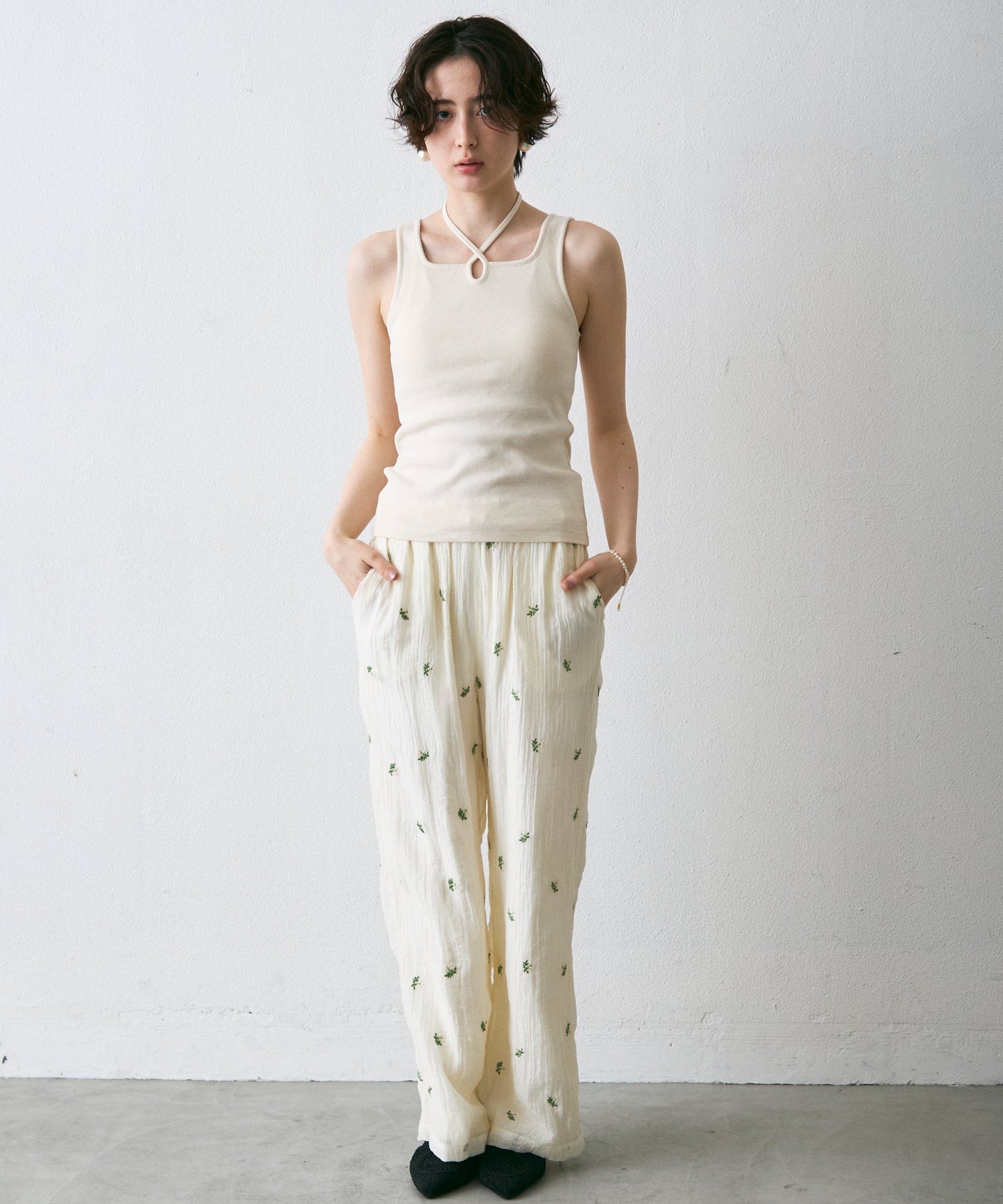 テレコカップ付きコードリボンタンク