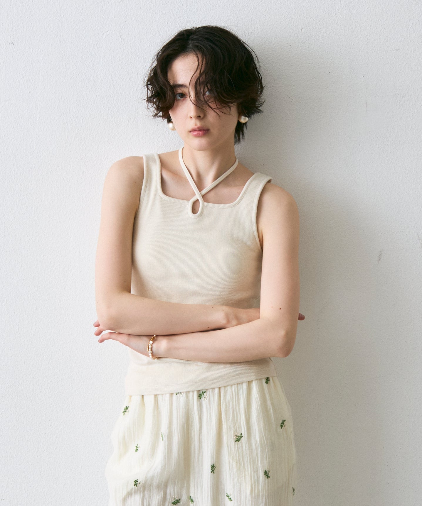 テレコカップ付きコードリボンタンク