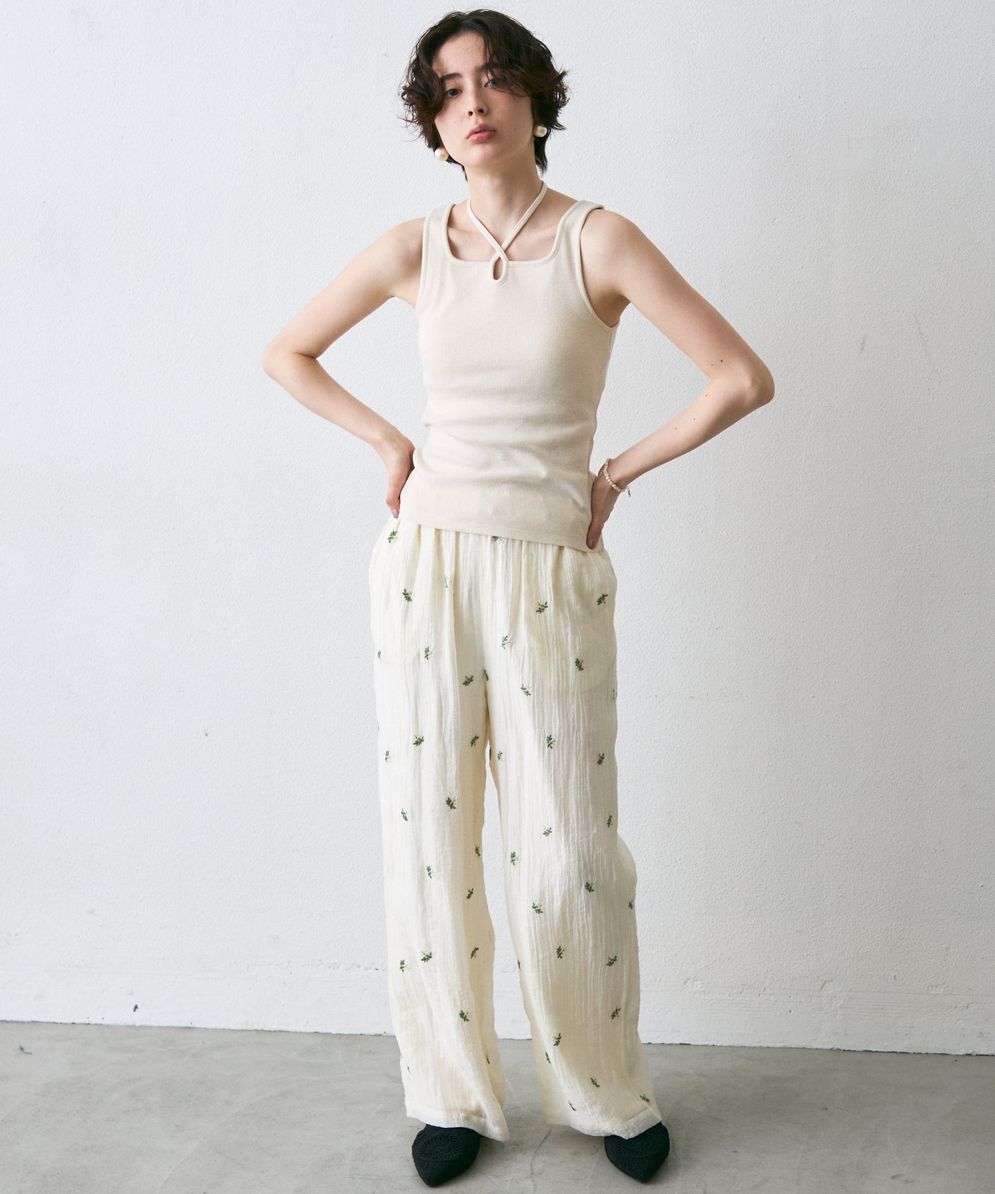 テレコカップ付きコードリボンタンク