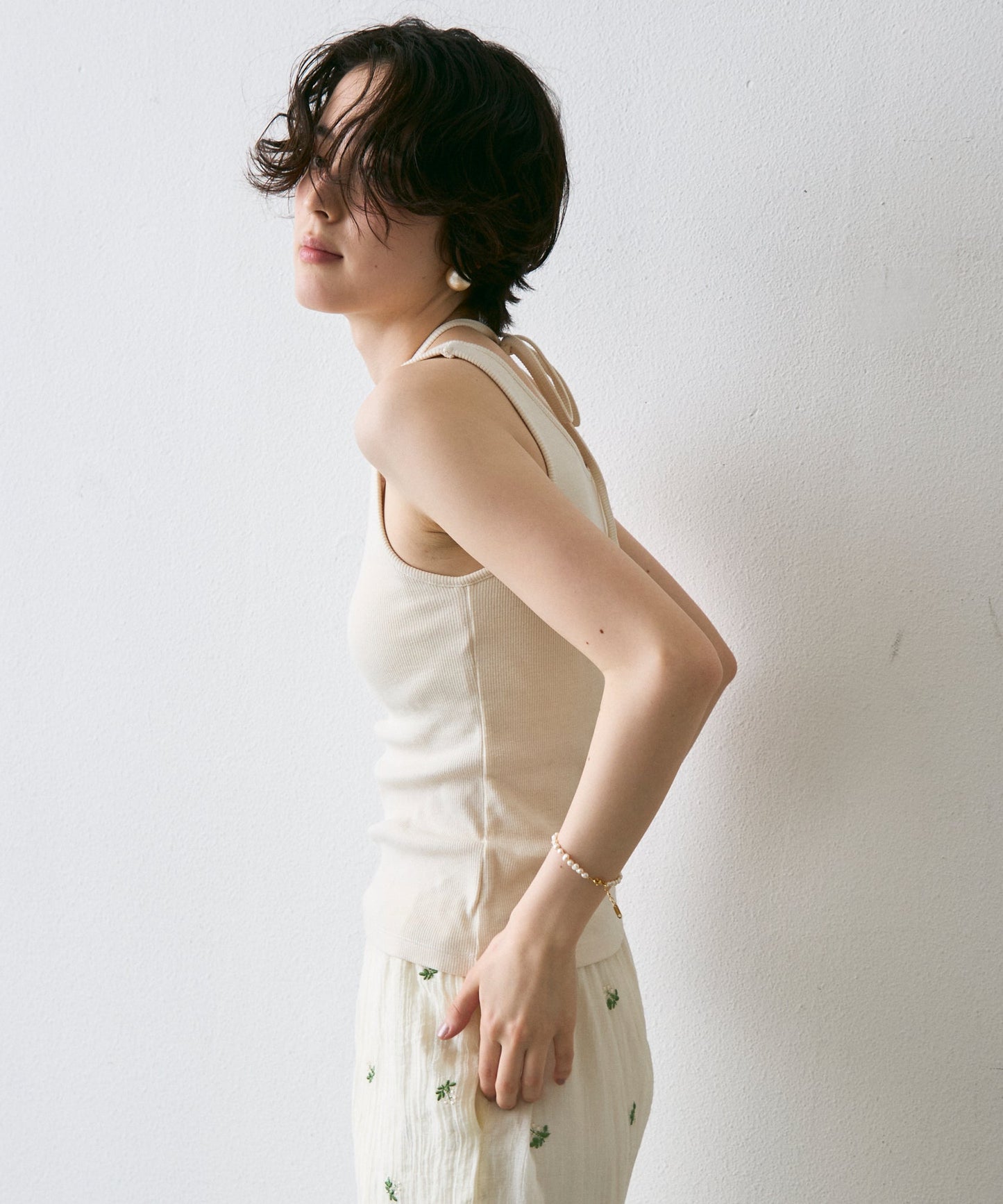 テレコカップ付きコードリボンタンク