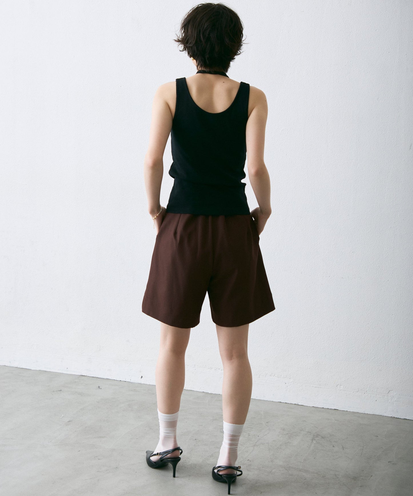 テレコカップ付きコードリボンタンク