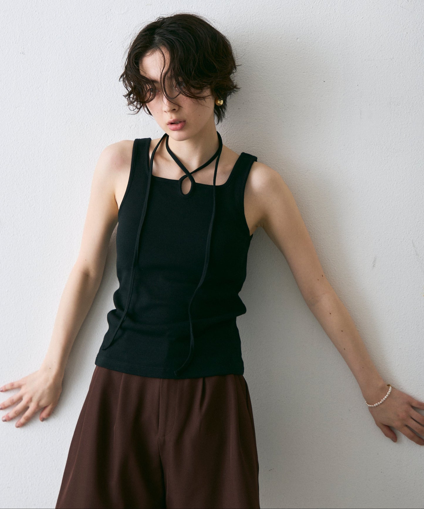 テレコカップ付きコードリボンタンク