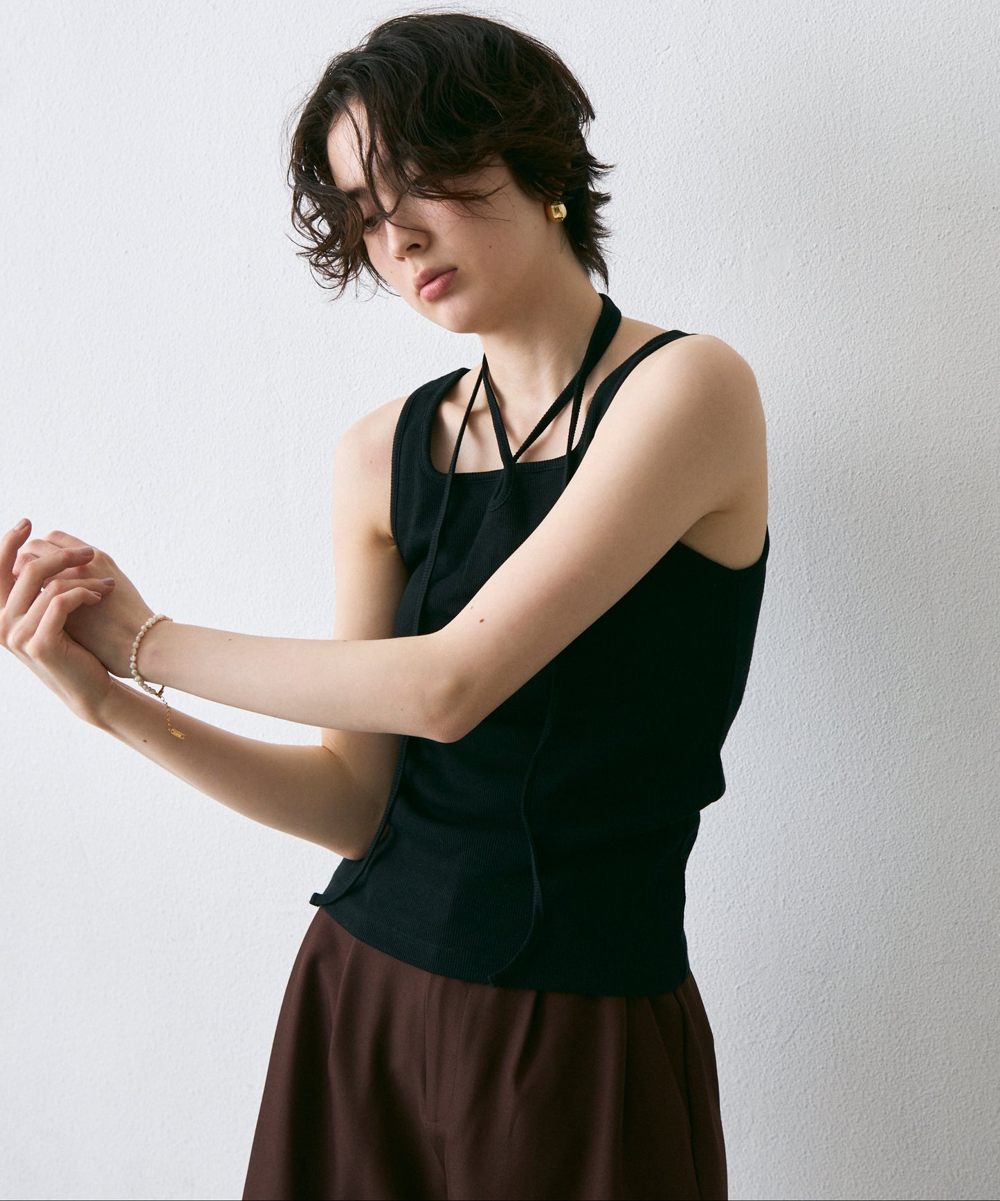 テレコカップ付きコードリボンタンク